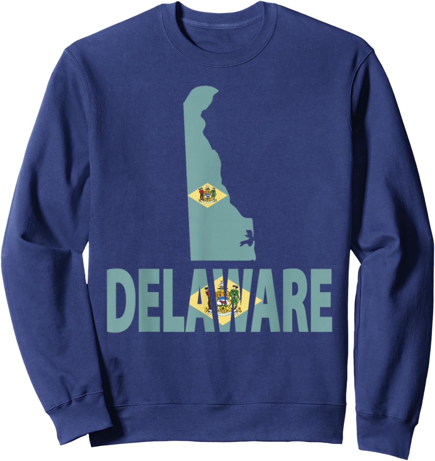 Vintage Delaware State I Love Delaware Home State Sweatshirt - Sweatshirt | Navy