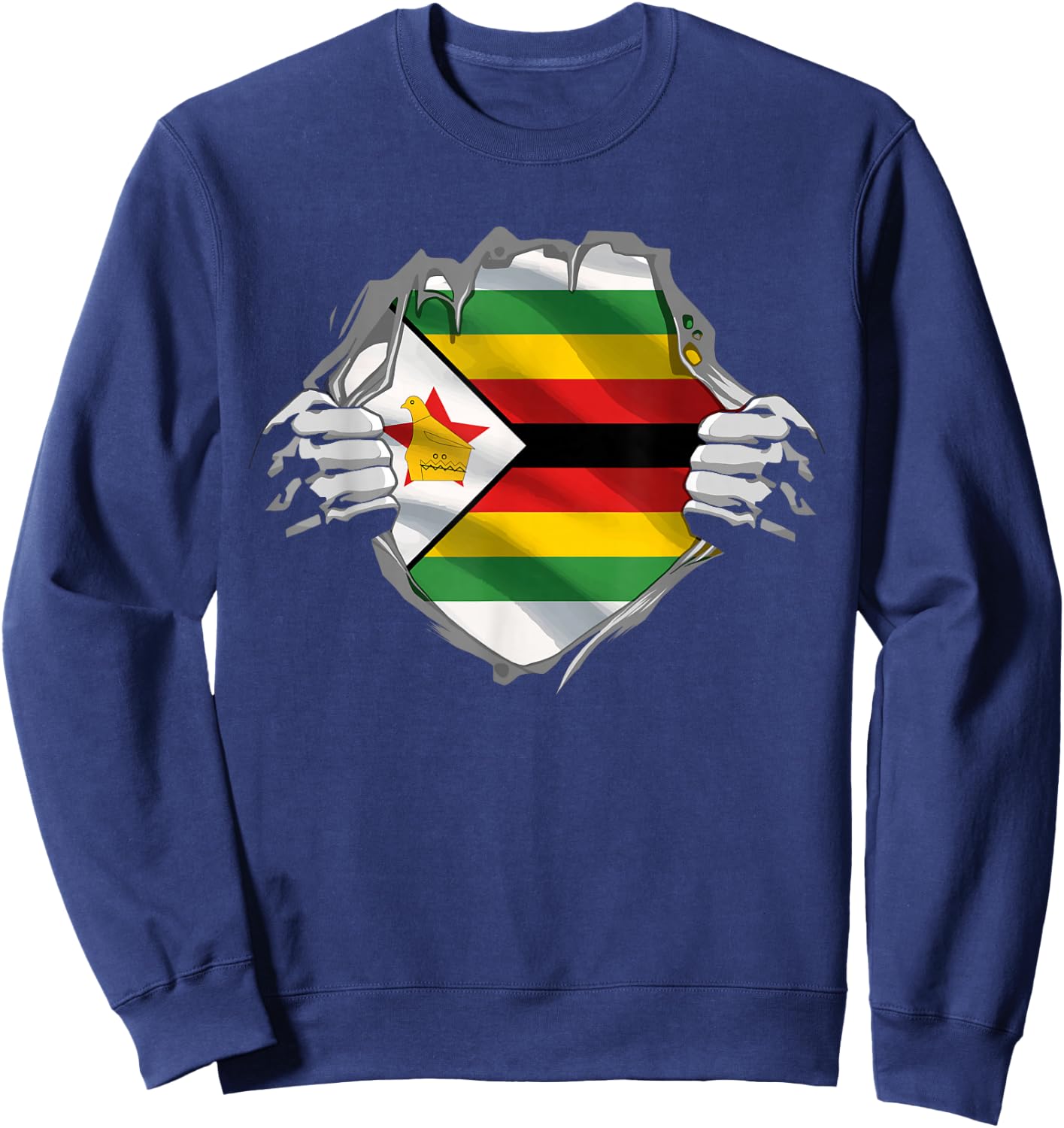 Zimbabwe Super Zimbabwean Flag Zimbabwe Roots Citizen Sweatshirt - Sweatshirt | Navy