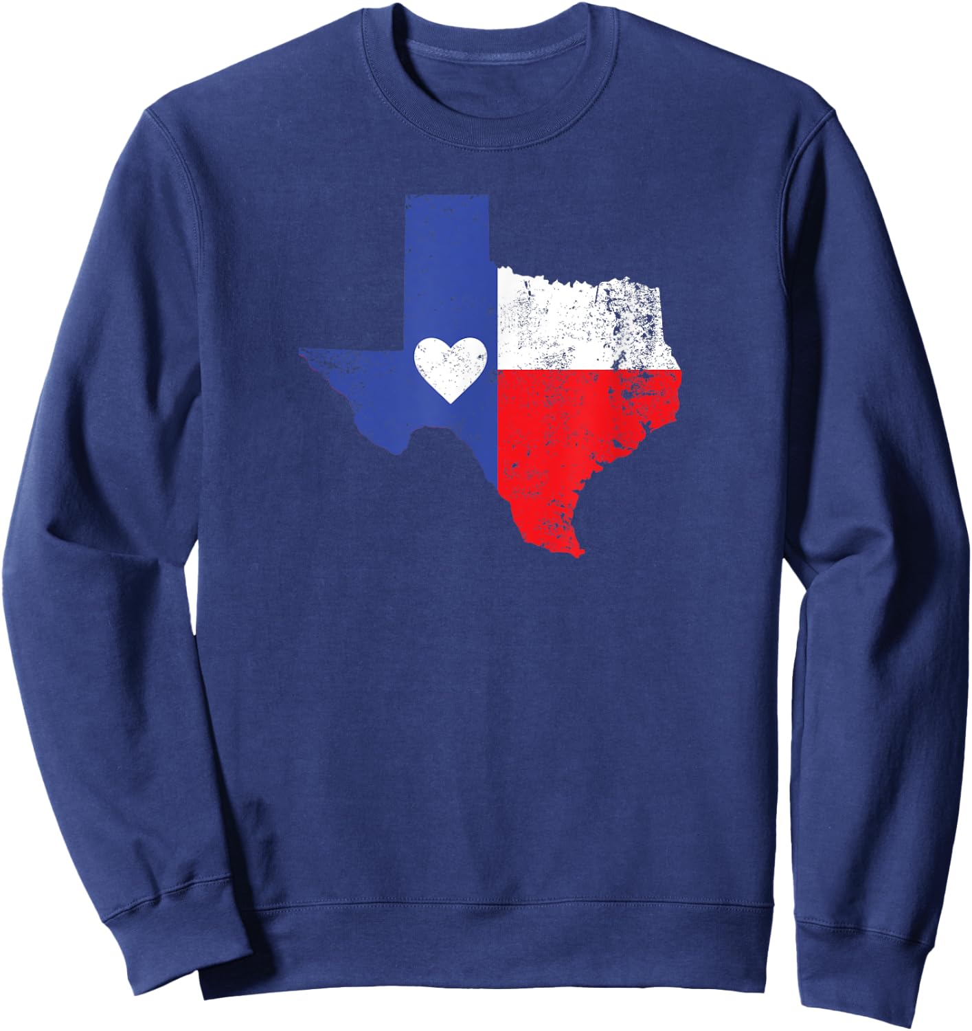 Texas Heart Flag State Outline Sweatshirt - Sweatshirt | Navy