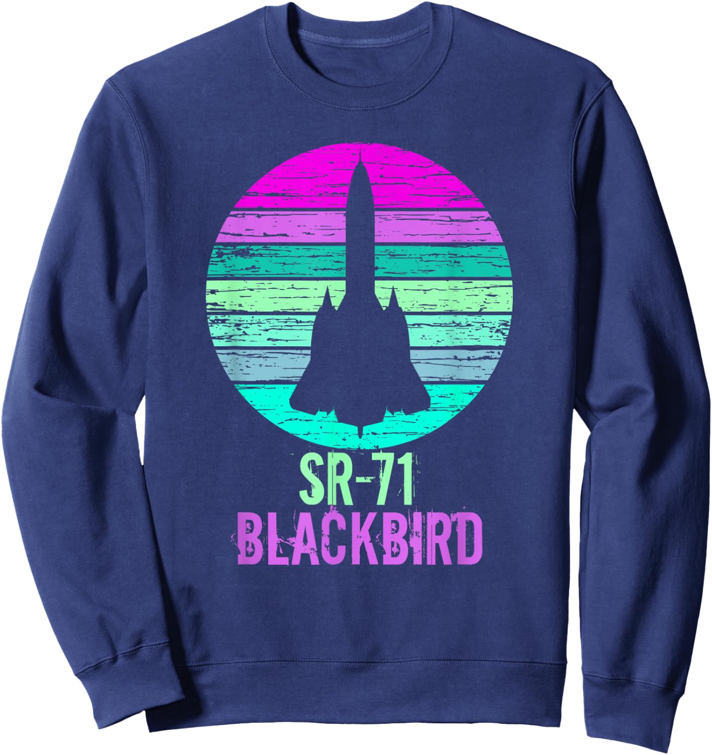 Vintage SR-71 Blackbird Military Aviation Aircraft Sweatshirt - Sweatshirt | Navy