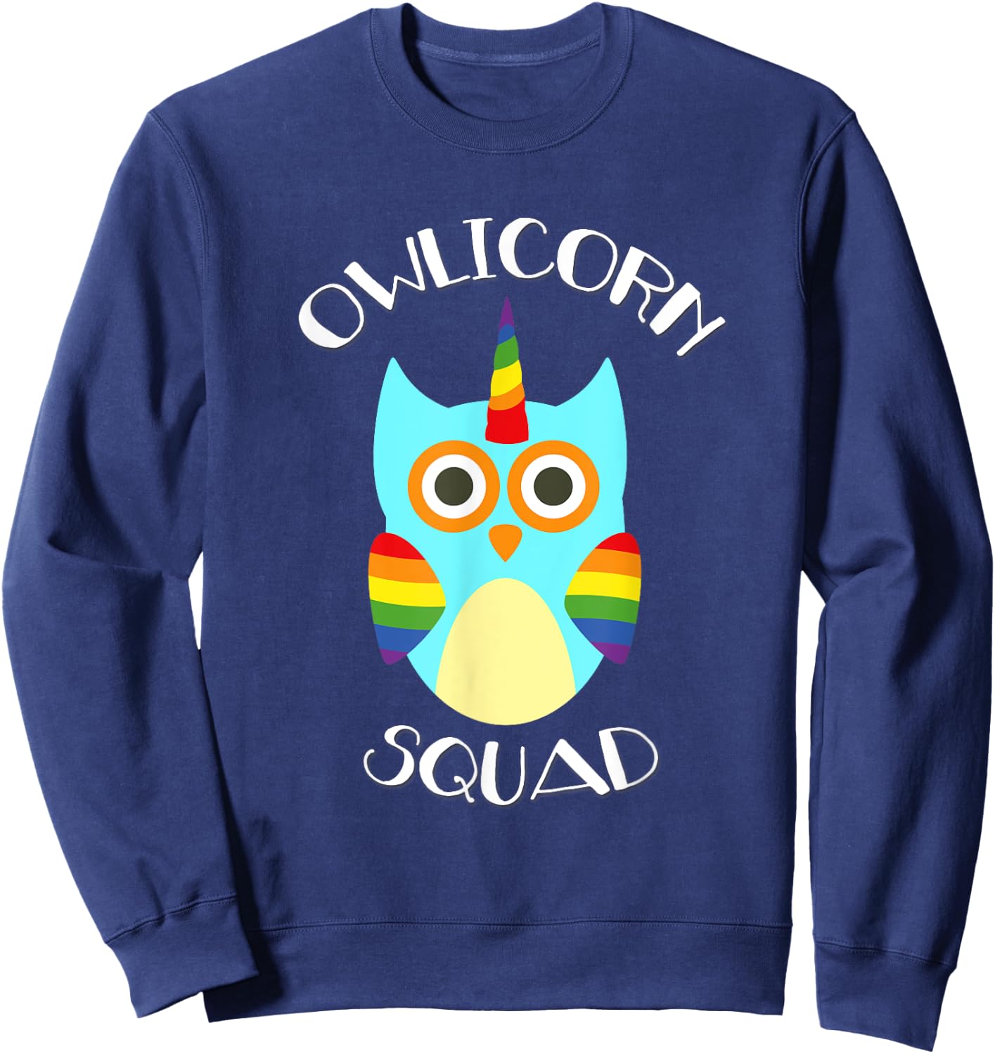 Owlicorn Owl Unicorn Mash Up Squad Shirt Sweatshirt - Sweatshirt | Navy
