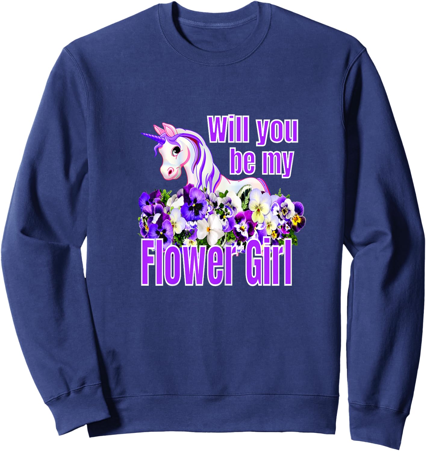 Will You Be My Flower Girl Sweatshirt - Sweatshirt | Navy