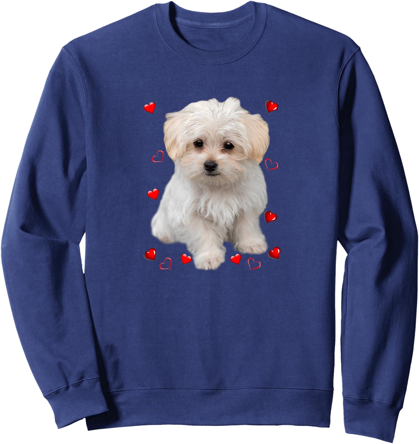 Maltese Dog Lover Dogs Puppies Owners Design Men Women Girls Kids Sweatshirt - Sweatshirt | Navy