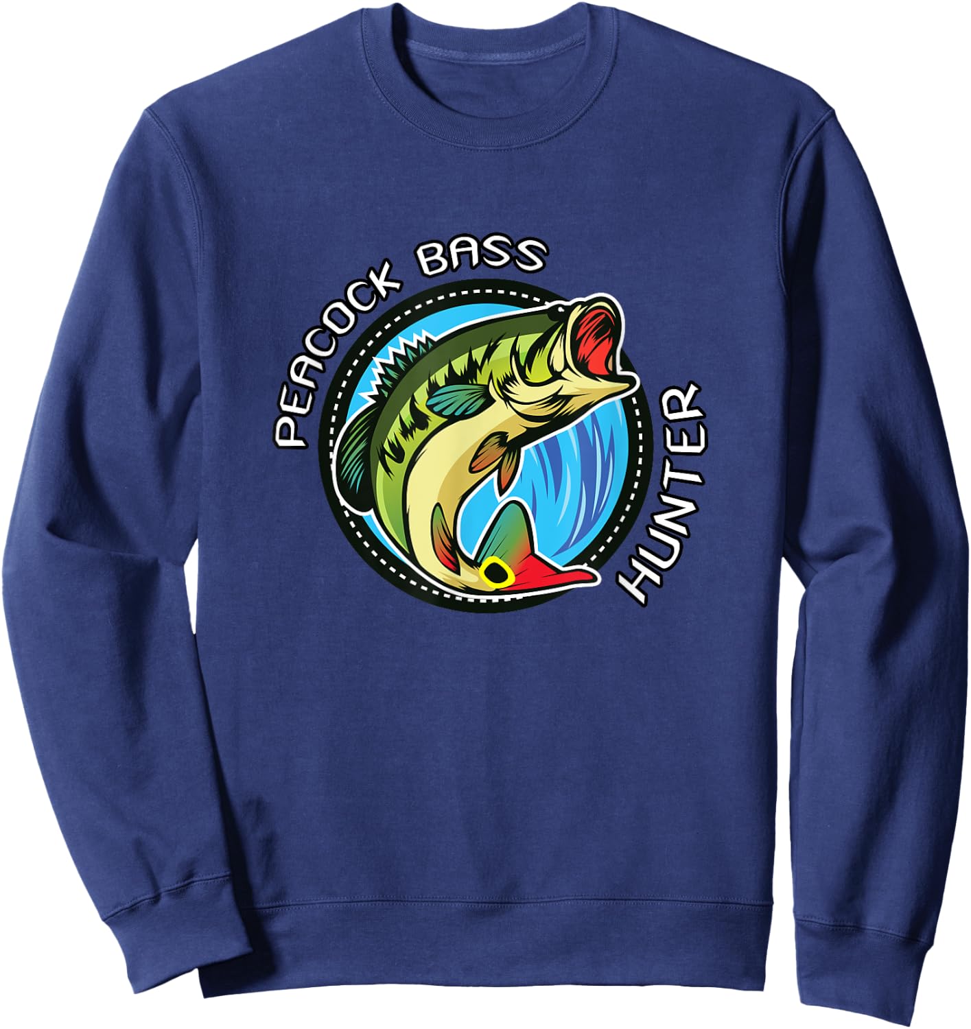 Peacock Bass Hunter, Fish T Shirt Sweatshirt - Sweatshirt | Navy