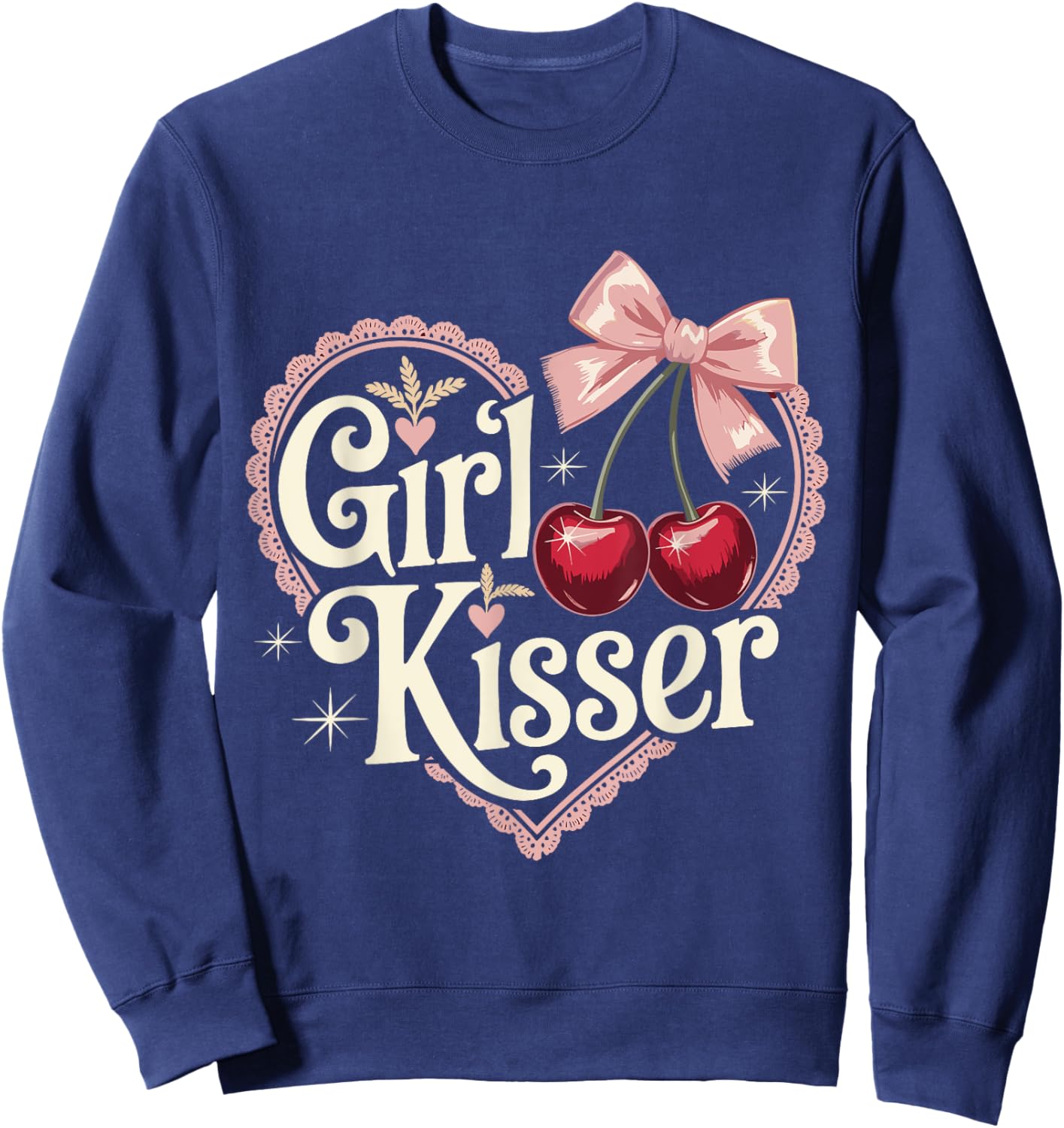 Girl Kisser Lesbians LGBT. Funny Sweatshirt - Sweatshirt | Navy