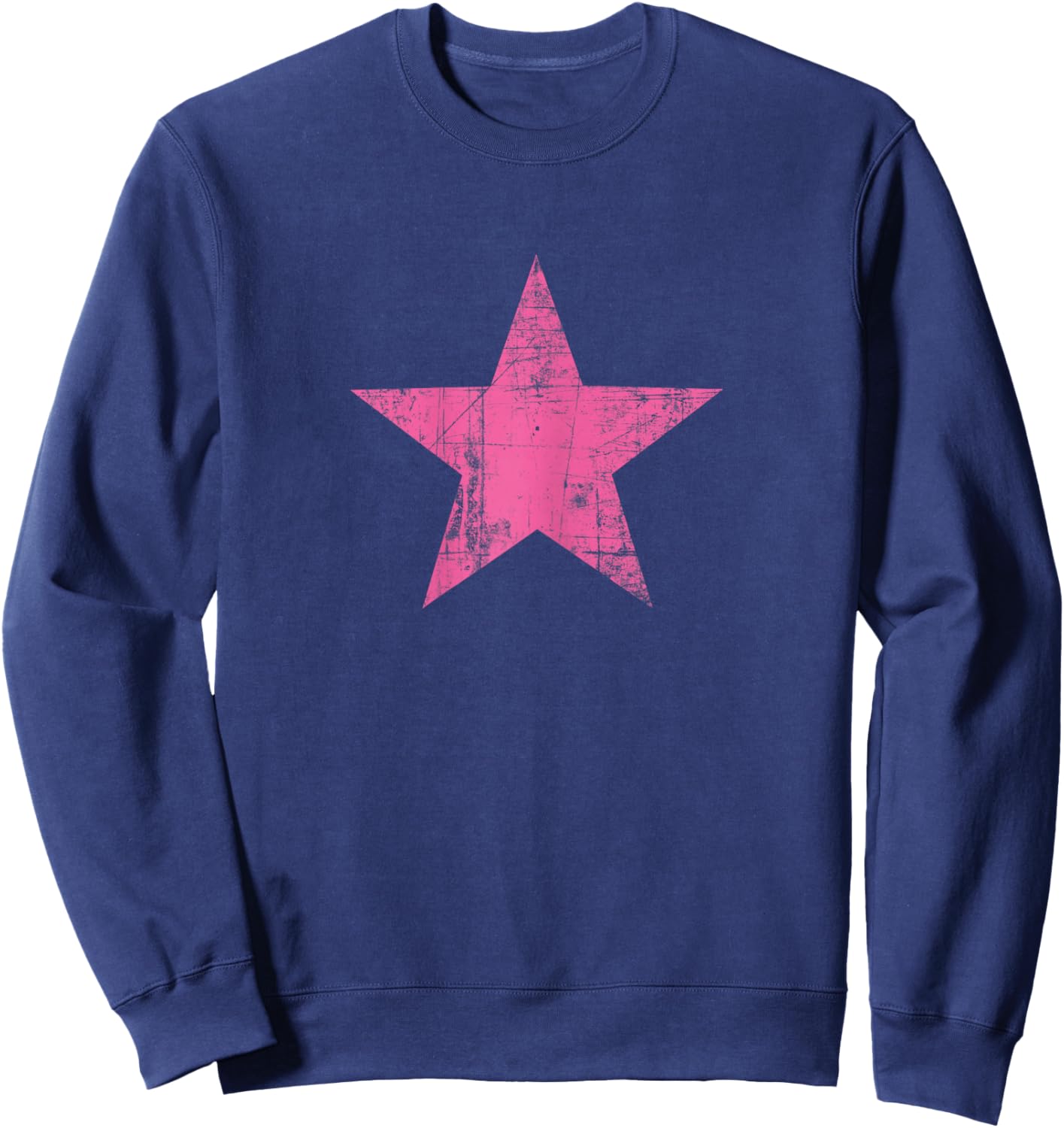 Vintage Pink Star Retro Graphic Tops Girls Sweatshirt - Sweatshirt | Navy