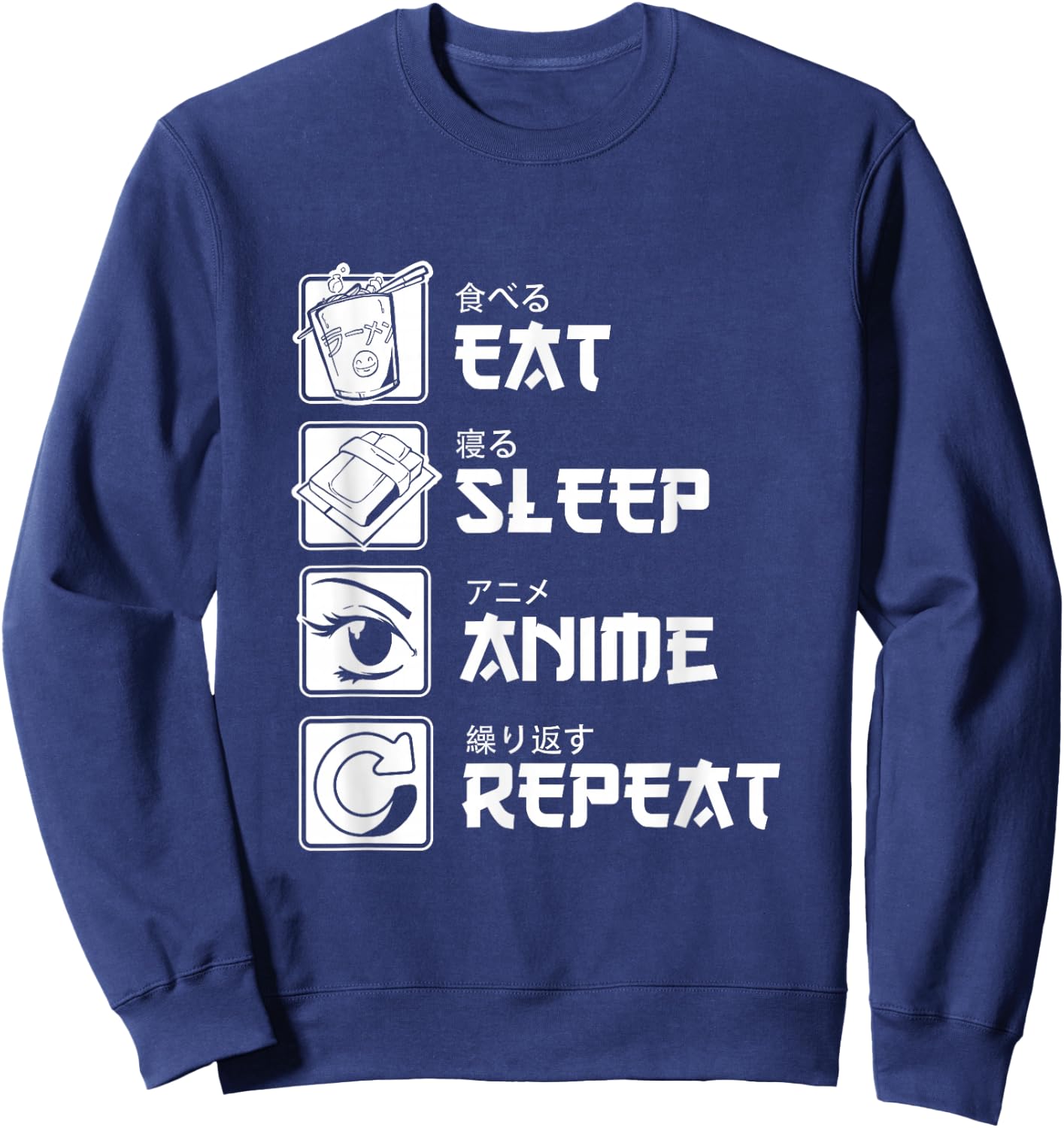 Otaku Anime Lover Japanese Food Sleeping Anime Sweatshirt - Sweatshirt | Navy