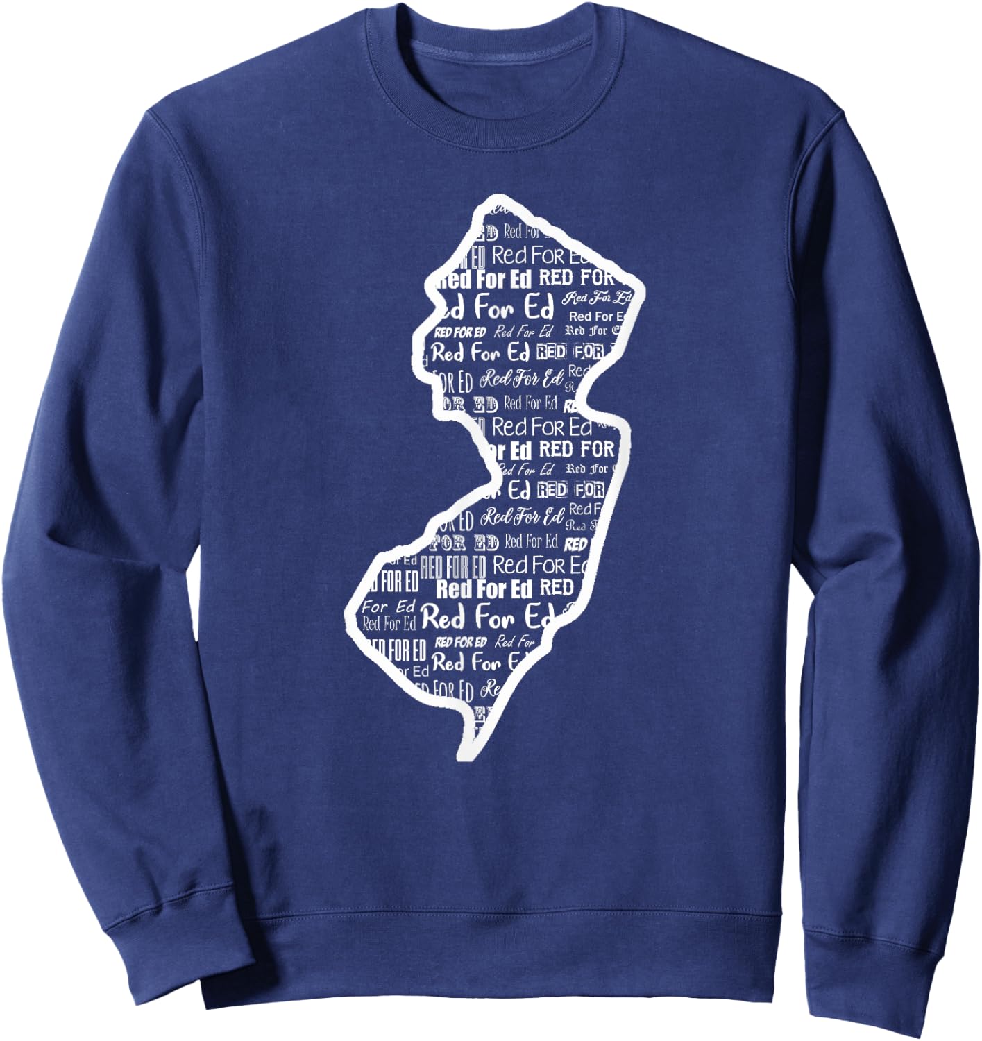 Red for Ed Shirts NJ New Jersey RedForEd Gift Sweatshirt - Sweatshirt | Navy