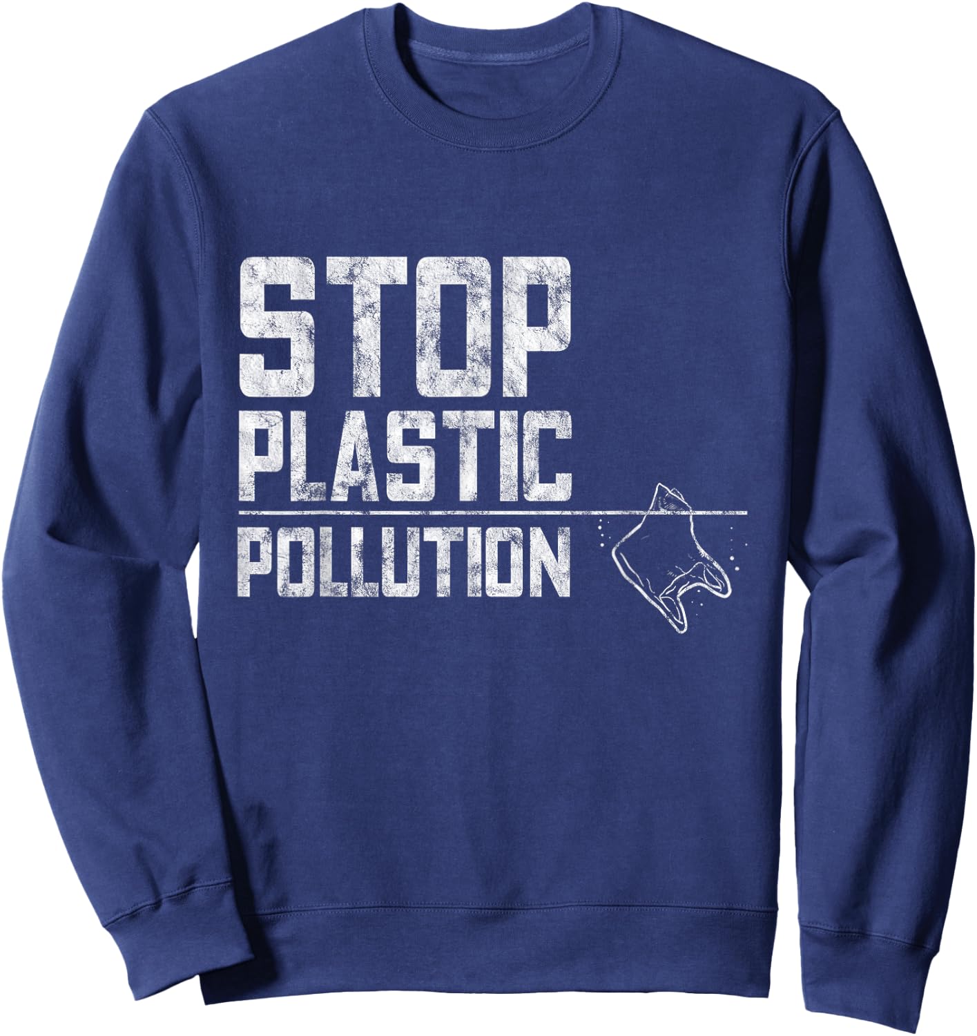 Stop Plastic Pollution Plastic Bag Zero Waste Sweatshirt - Sweatshirt | Navy