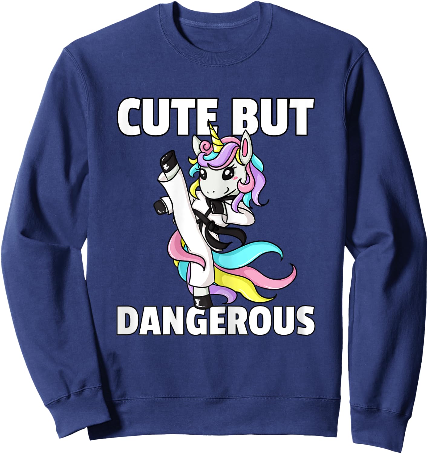 Unicorn Karate Gift Girl Taekwondo Jiu Jitsu MMA BJJ Sweatshirt - Sweatshirt | Navy