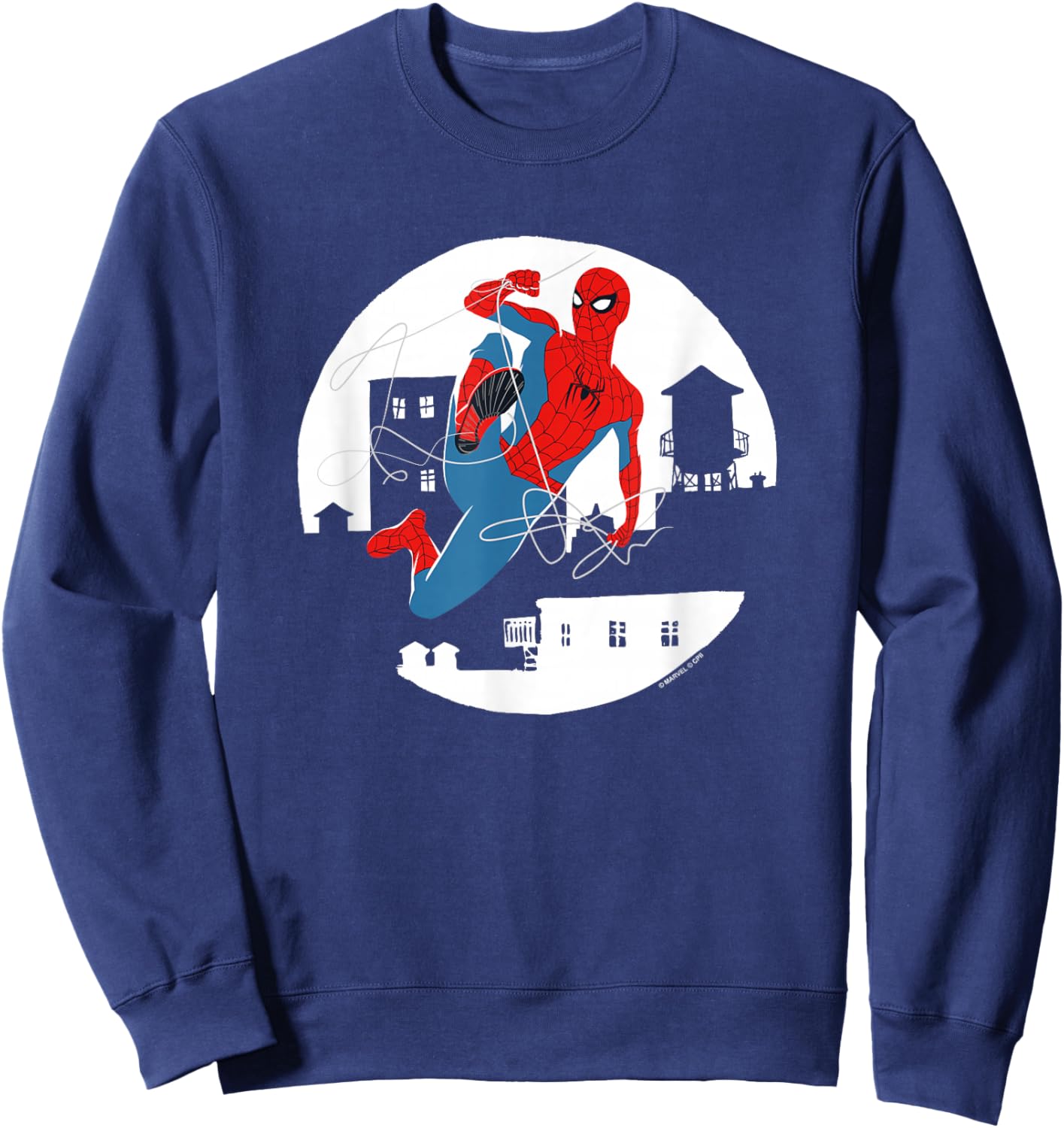 Marvel Spider-Man: New Day Spidey Spotlight Center Sweatshirt - Sweatshirt | Navy