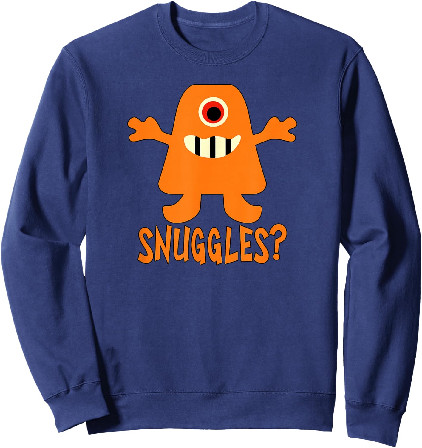 Snuggles with Cute Orange Monster Sweatshirt - Sweatshirt | Navy