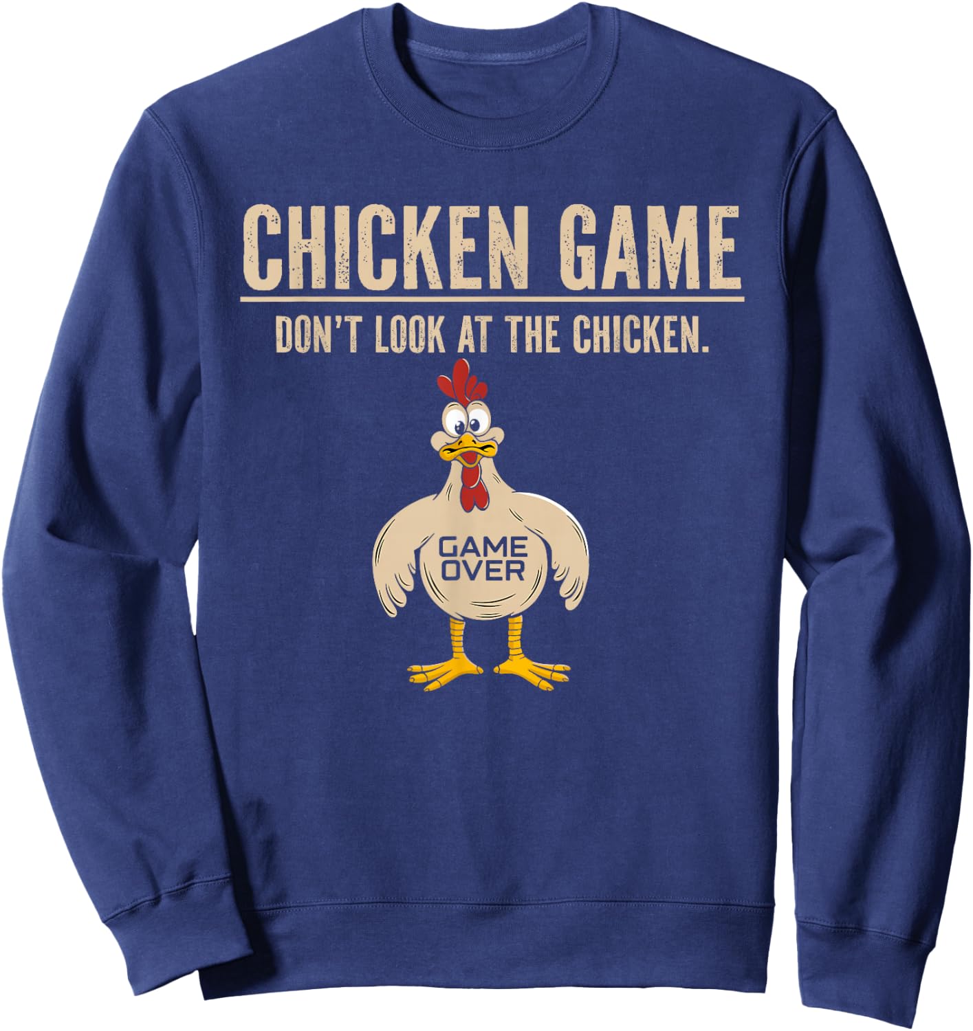 Chicken Gifts Chicken Lovers Adult Game Black Small Classic Fit Modern Short Sleeve Sweatshirt - Sweatshirt | Navy