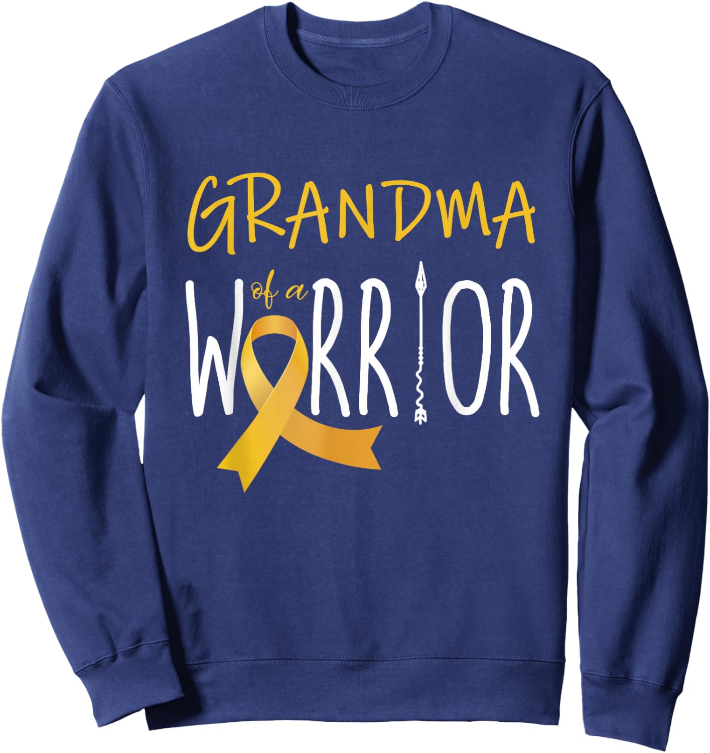 Childhood cancer awareness Grandma of a warrior Sweatshirt - Sweatshirt | Navy