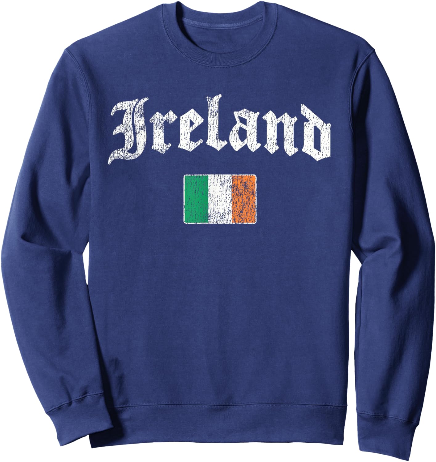 Vintage Irish Flag of Ireland Souvenir Men Women Kids Sweatshirt - Sweatshirt | Navy