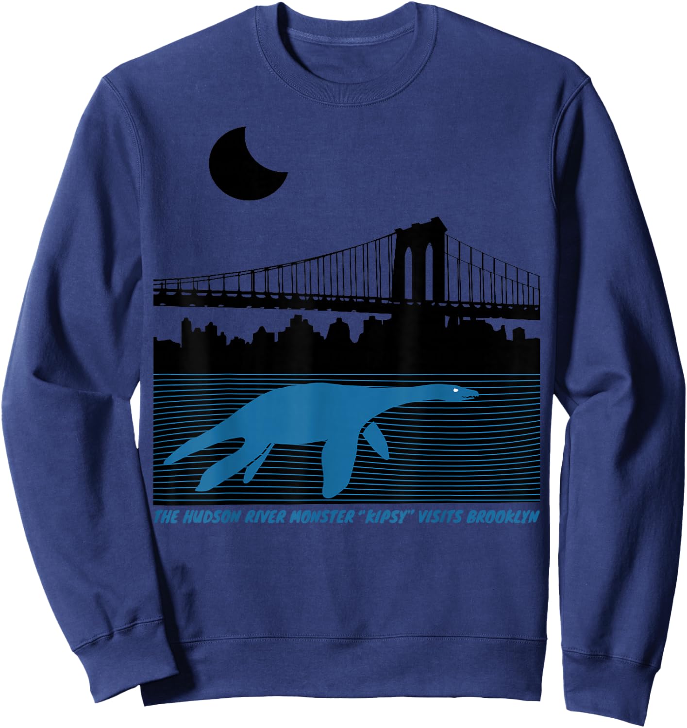 KIPSY (The Hudson River Monster Visits Brooklyn Bridge) Sweatshirt - Sweatshirt | Navy