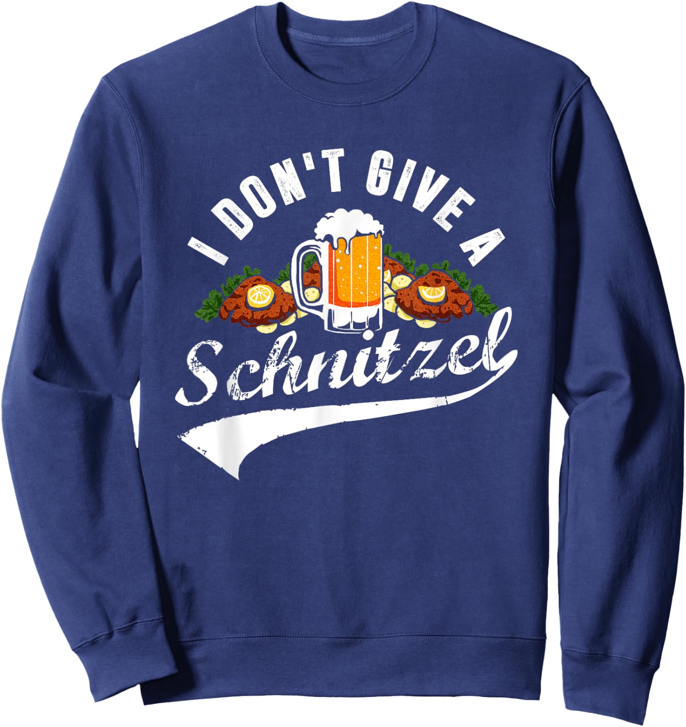 I Don't Give a Schnitzel Oktoberfest Beer Festival Sweatshirt - Sweatshirt | Navy