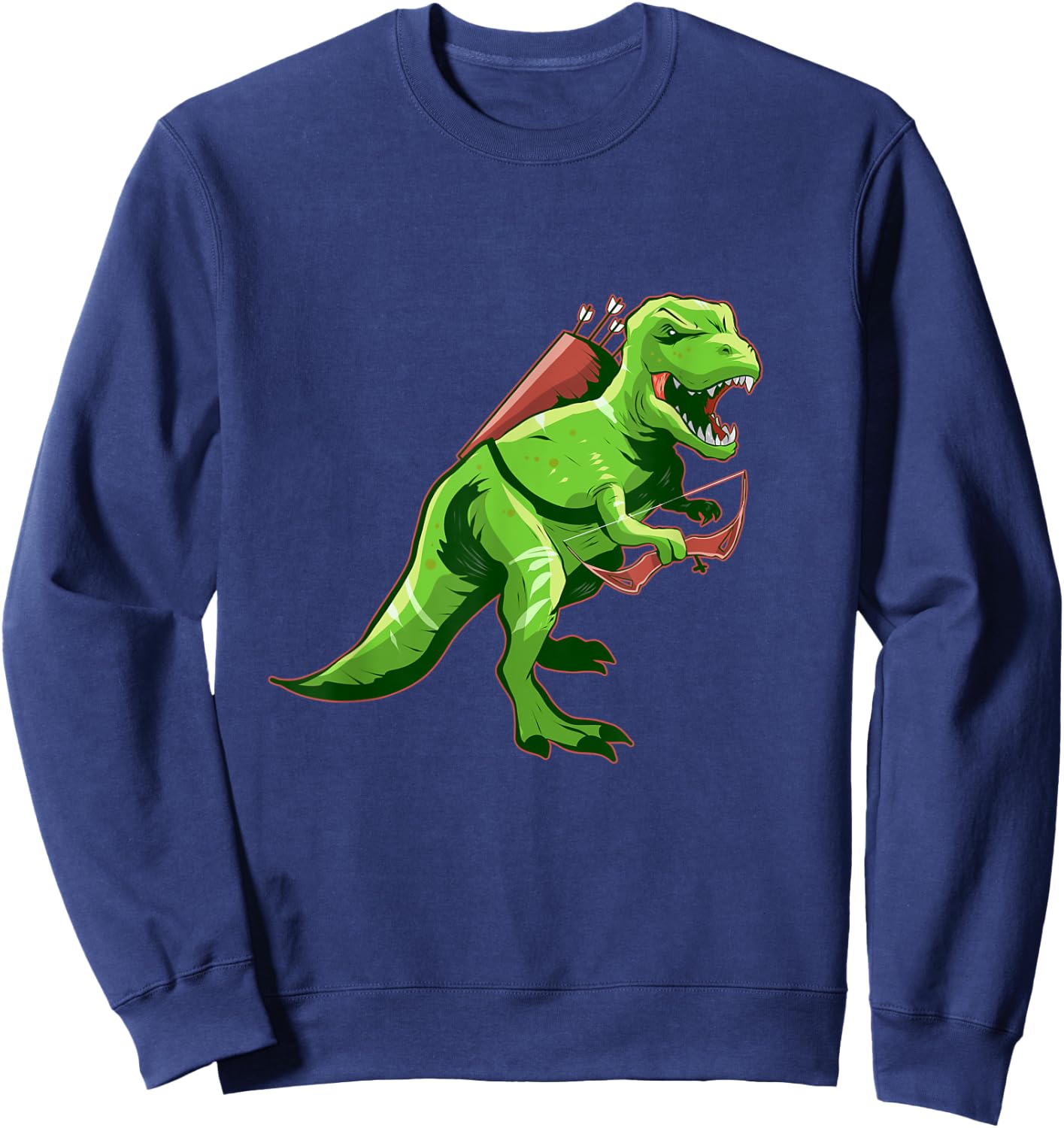 Archery T-Rex Archer Bow Hunting Arrow Dinosaur Sweatshirt - Sweatshirt | Navy