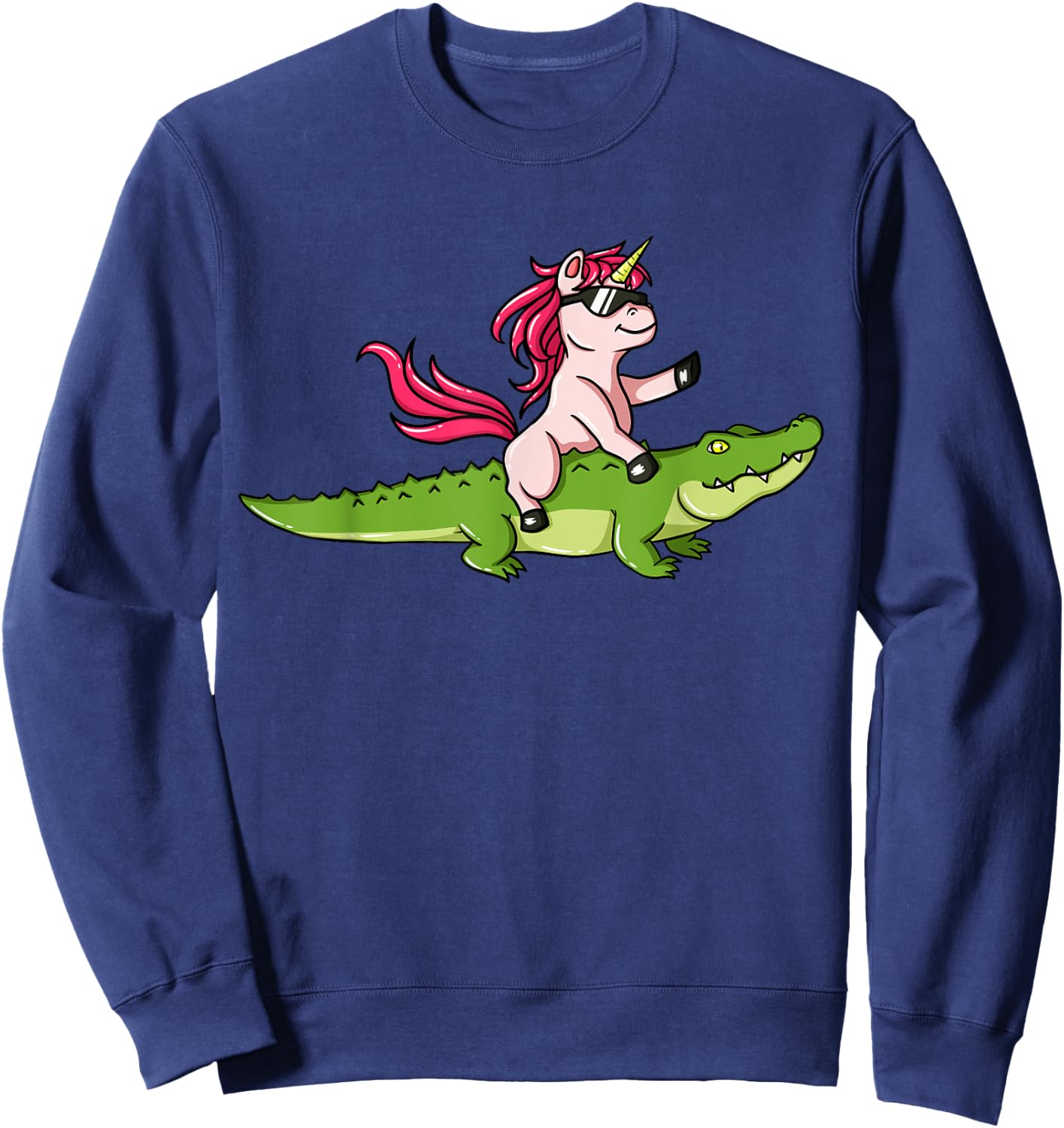 Alligator Unicorn Crocodile Gator Reptile Men Boys Sweatshirt - Sweatshirt | Navy
