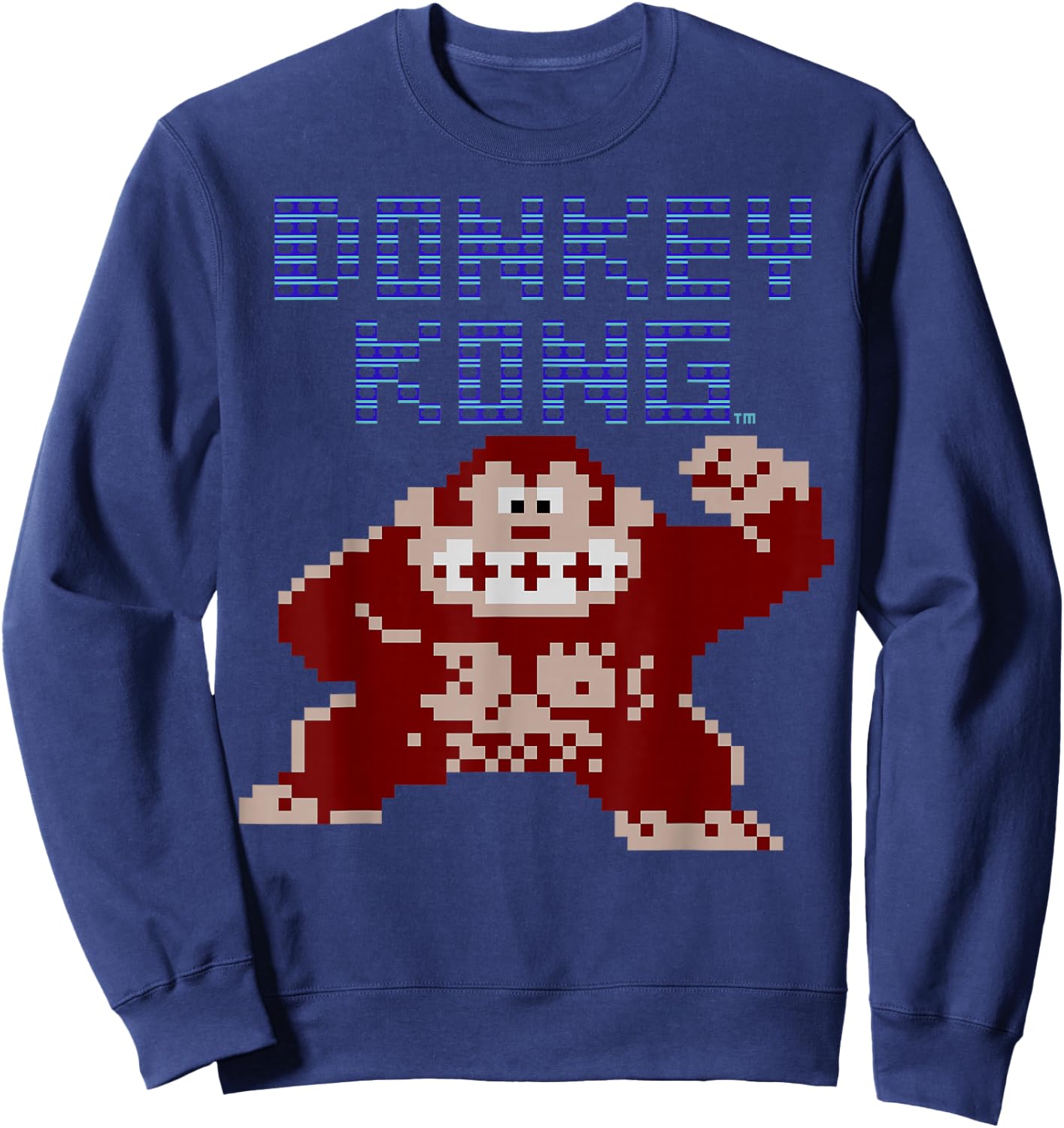 Nintendo Donkey Kong 8-Bit Pose Retro Graphic Sweatshirt - Sweatshirt | Navy