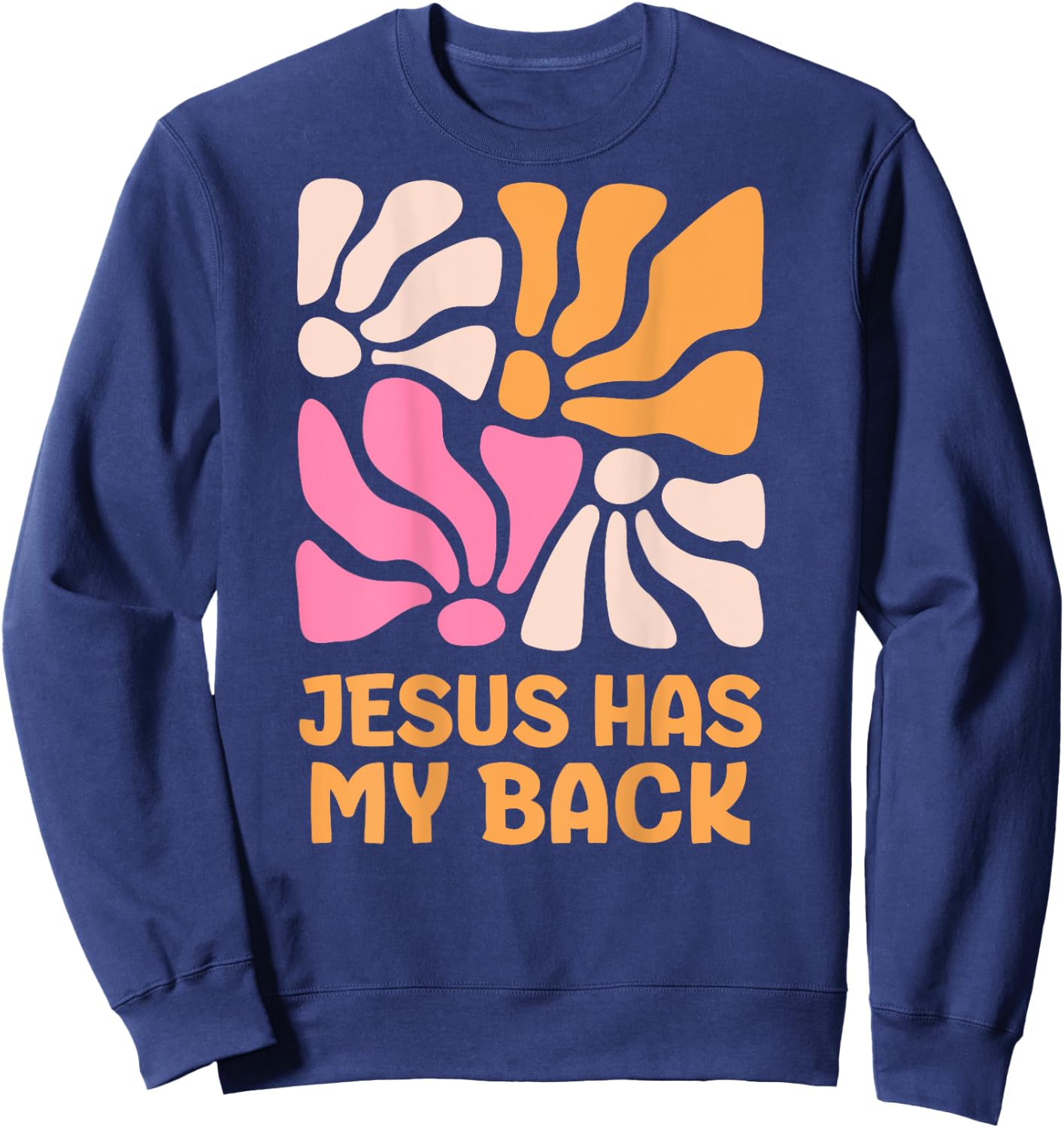 Jesus has my back kids boho Christian girls Sweatshirt - Sweatshirt | Navy