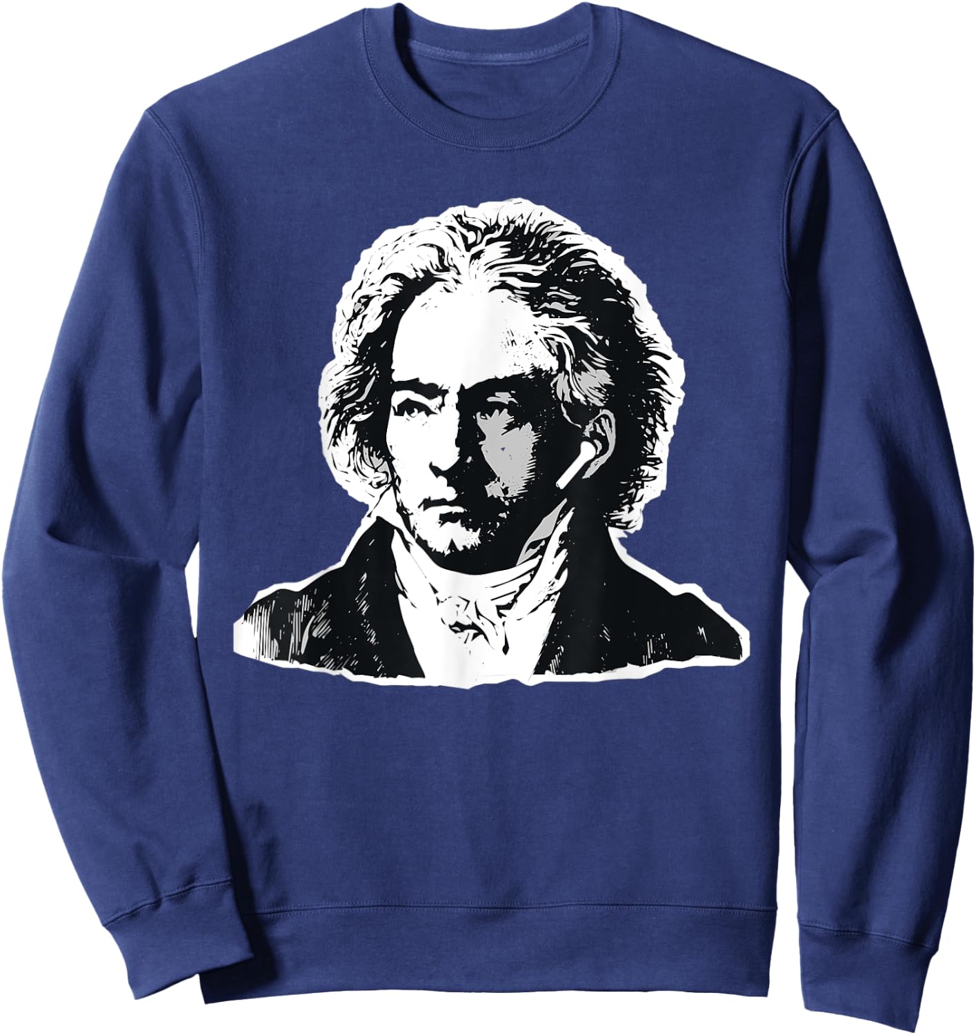 Ludwig Van Beethoven Classical Music Composer Earbuds Sweatshirt - Sweatshirt | Navy
