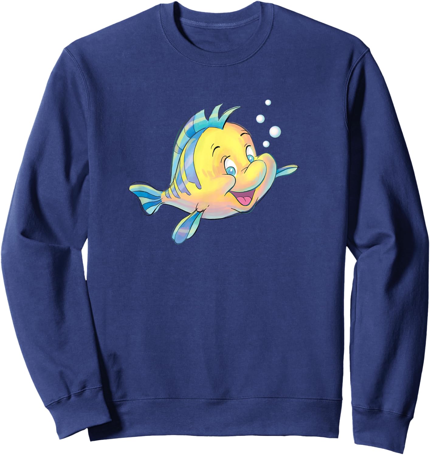 Disney The Little Mermaid Flounder Bubbles Small Sweatshirt - Sweatshirt | Navy