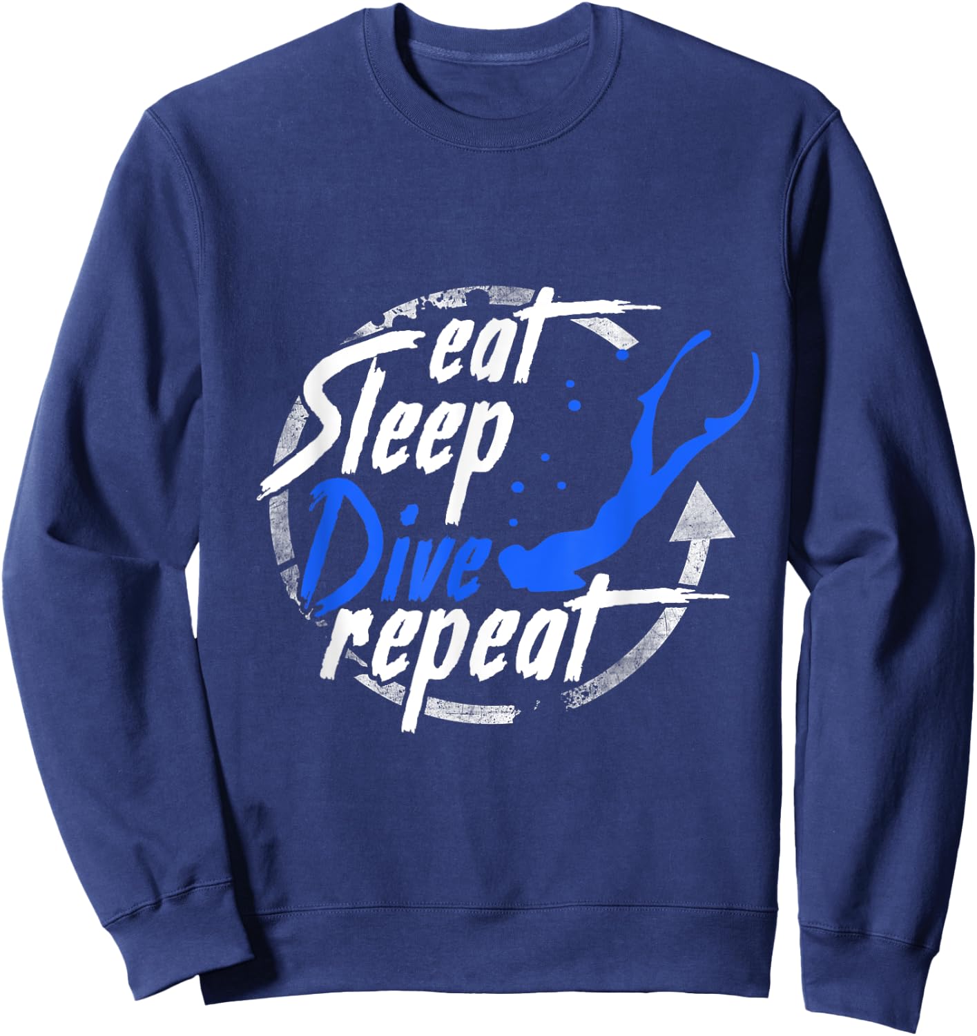 Freediving eat sleep Free dive Diving Apnea Ocean Sea Sweatshirt - Sweatshirt | Navy