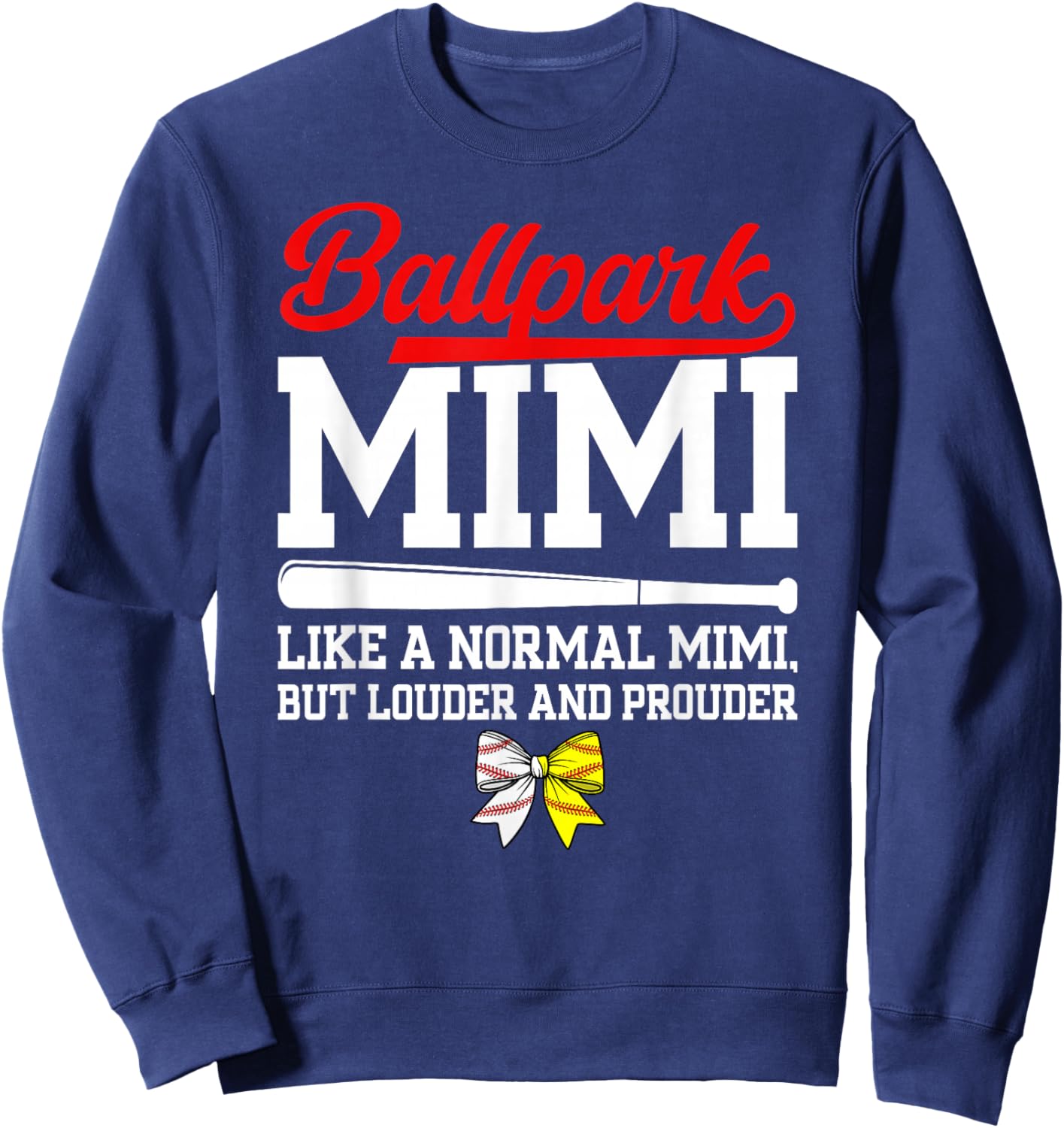 Ballpark Mimi Definition Baseball Softball Mimi Grandma Sweatshirt - Sweatshirt | Navy
