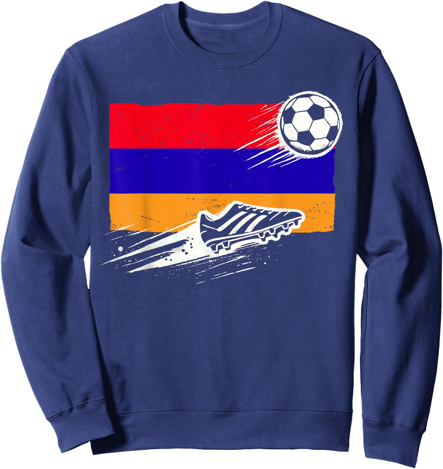 Armenia Flag Armenian Soccer Flag Armenian Sweatshirt - Sweatshirt | Navy