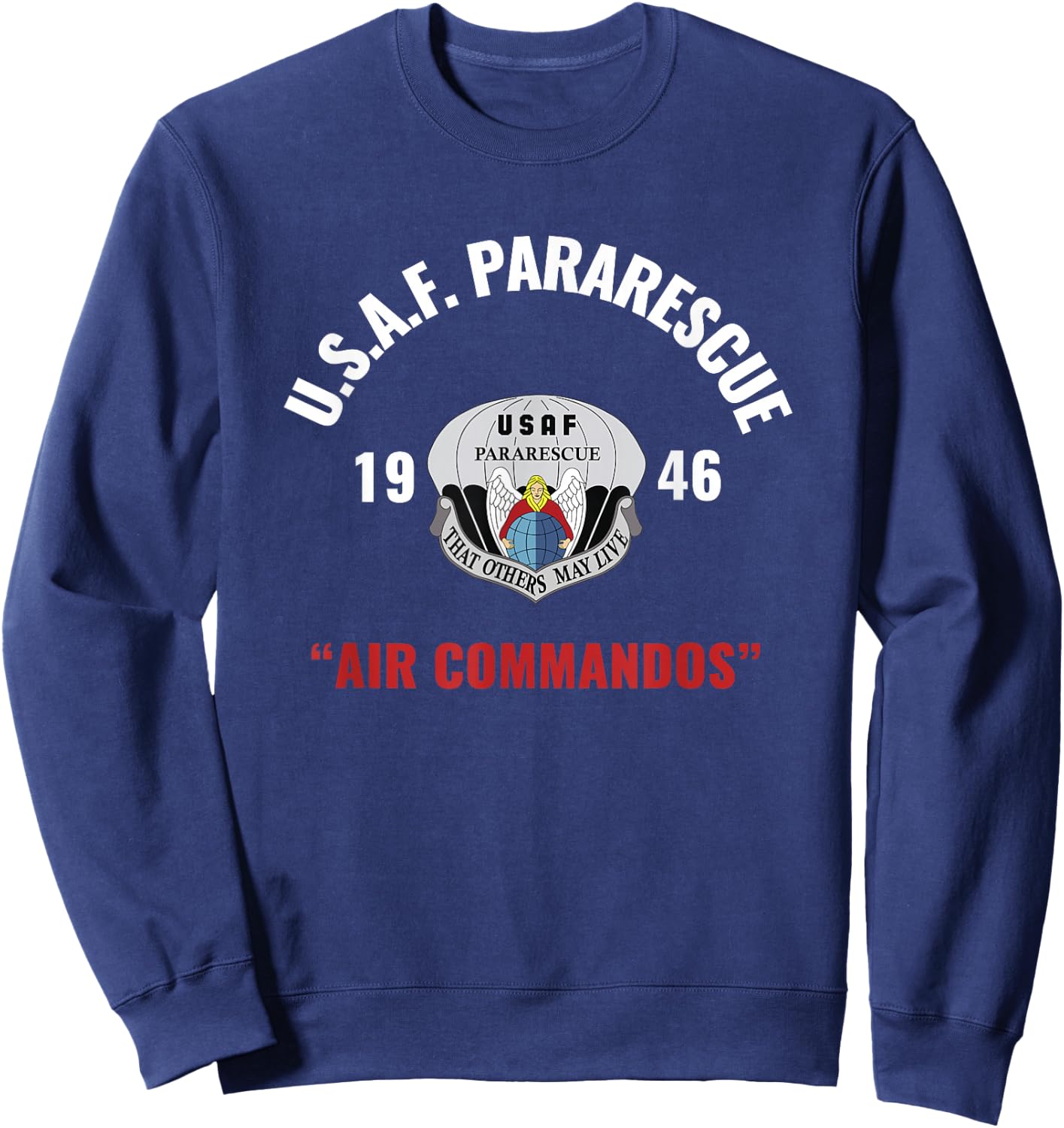 MilitaryTee -Adults Military Air Commandos , Black, S, Short Sleeve Sweatshirt - Sweatshirt | Navy