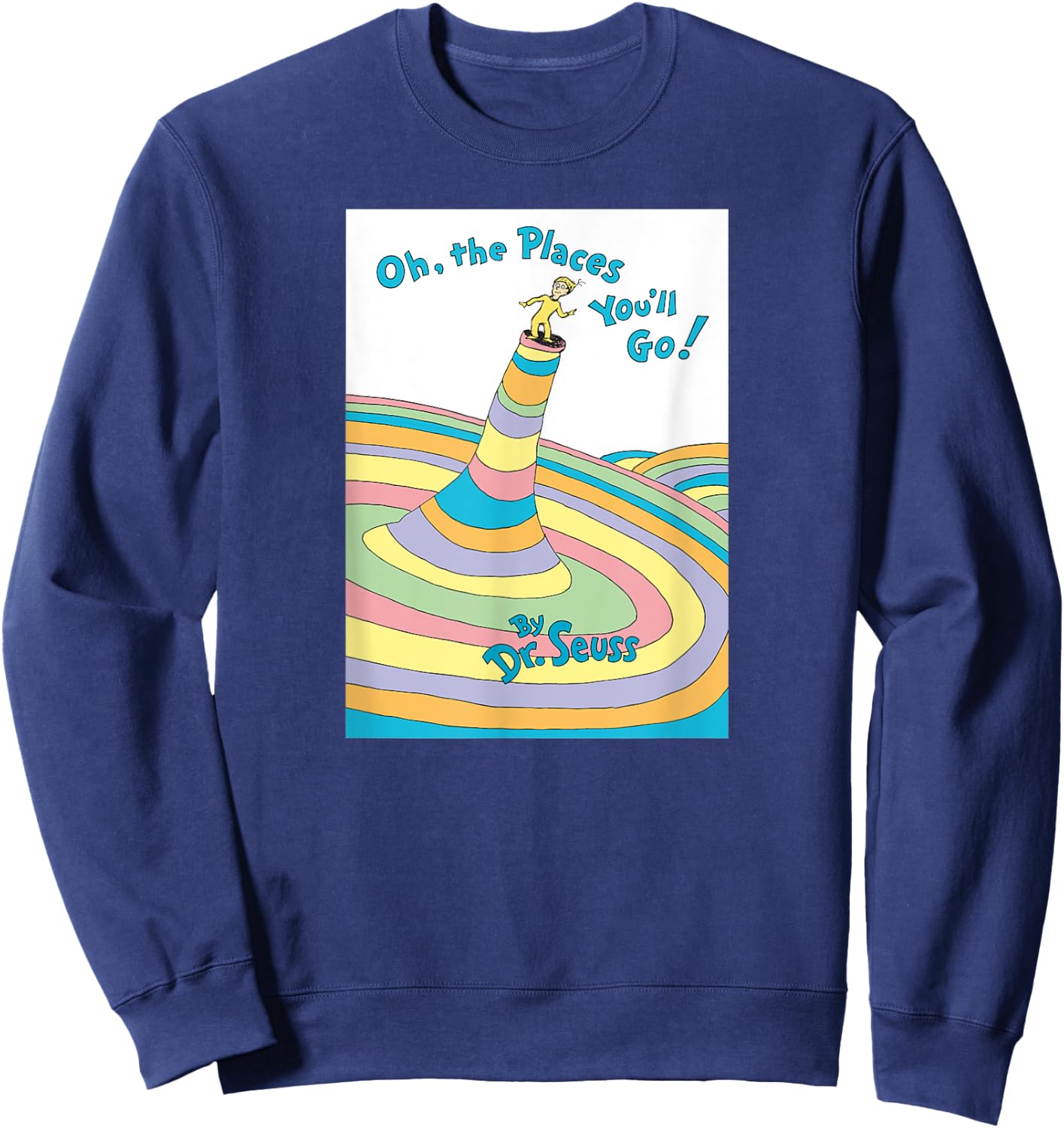 Dr. Seuss Oh the Places You'll Go Book Cover Sweatshirt - Sweatshirt | Navy