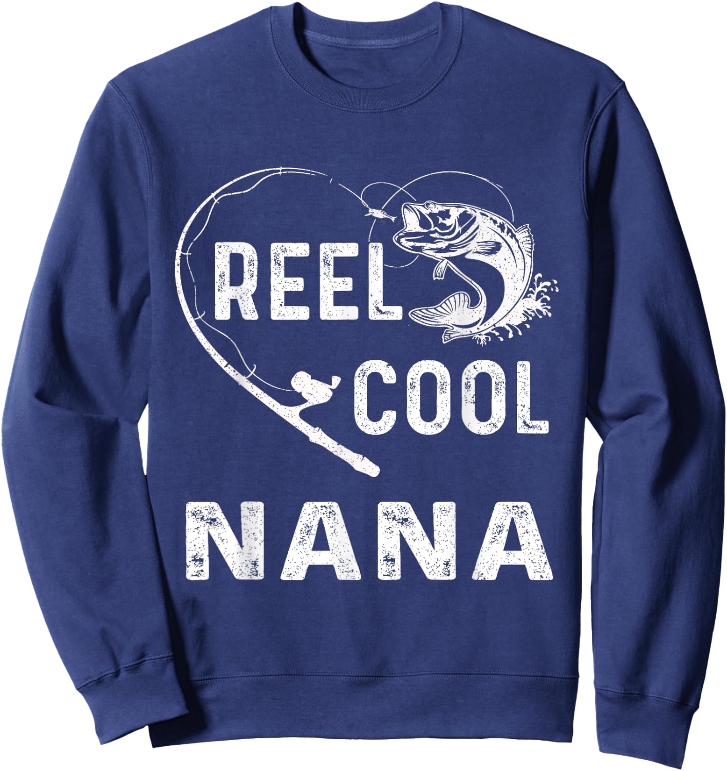 Reel Cool Nana Fishing Lover Mother's Day For Grandma Women Sweatshirt - Sweatshirt | Navy