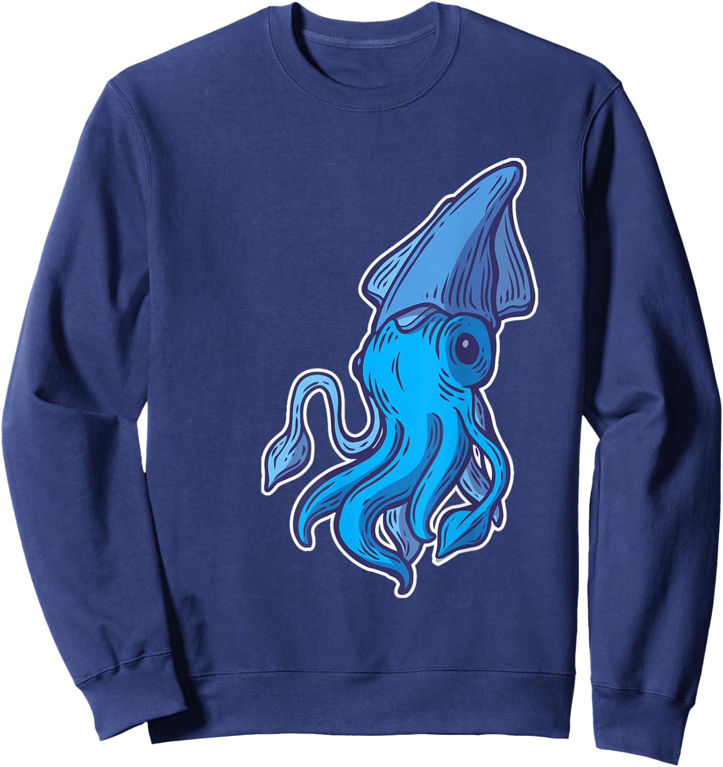 Giant Squid Sea Creature Lover Cartoon Men Women Kids Sweatshirt - Sweatshirt | Navy
