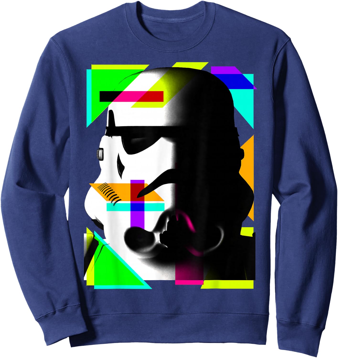 Star Wars Stormtrooper Geometric Neon Shapes Sweatshirt - Sweatshirt | Navy