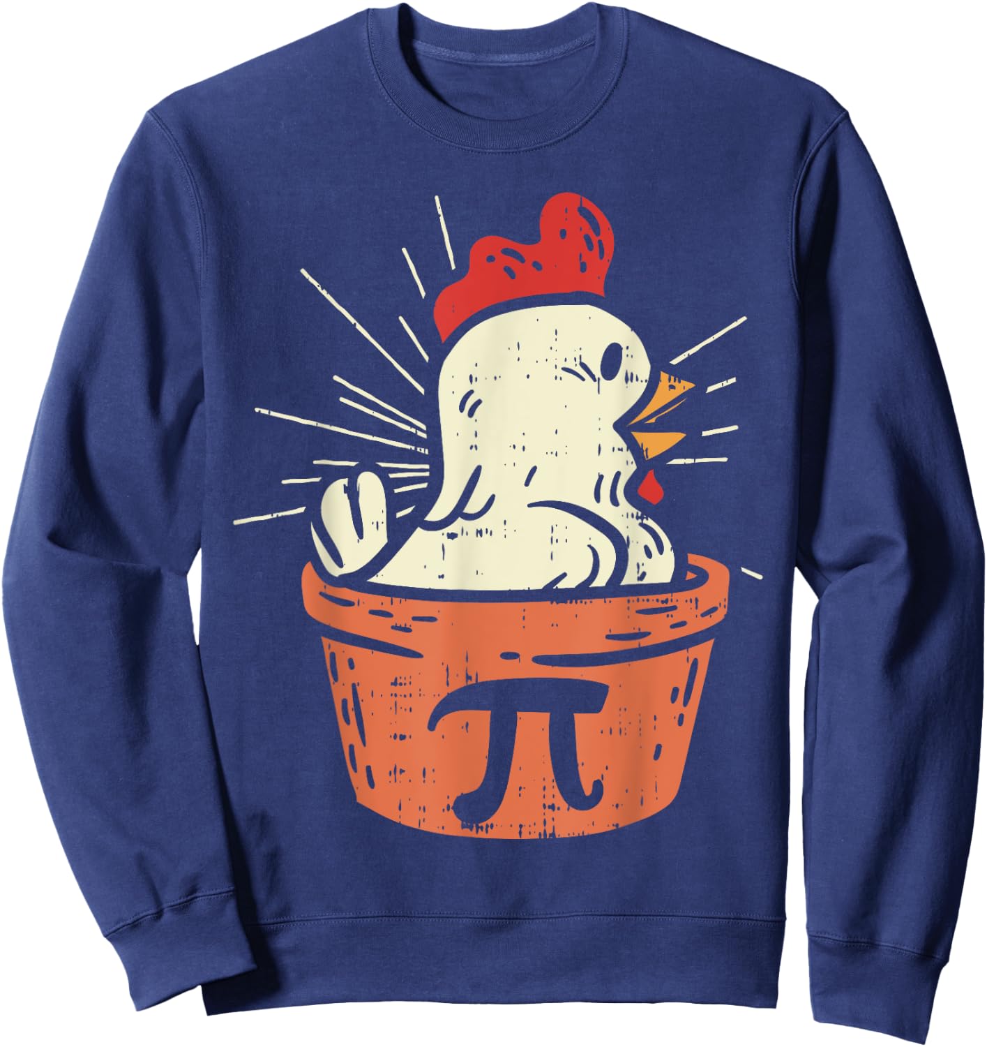 Funny Chicken Pot Pi Shirt Day Pie Math Lover Geek Gift 3.14 Sweatshirt - Sweatshirt | Navy