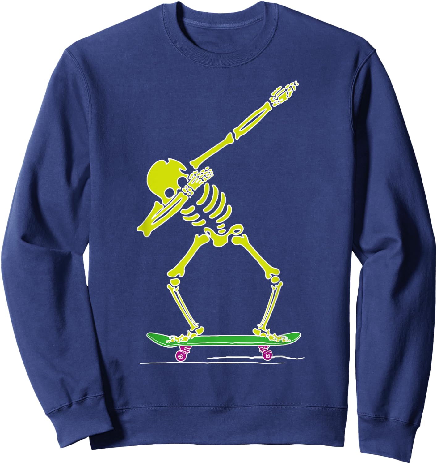 Skeleton Dabbing on Skateboard Funny for Skater Boys Skating Sweatshirt - Sweatshirt | Navy
