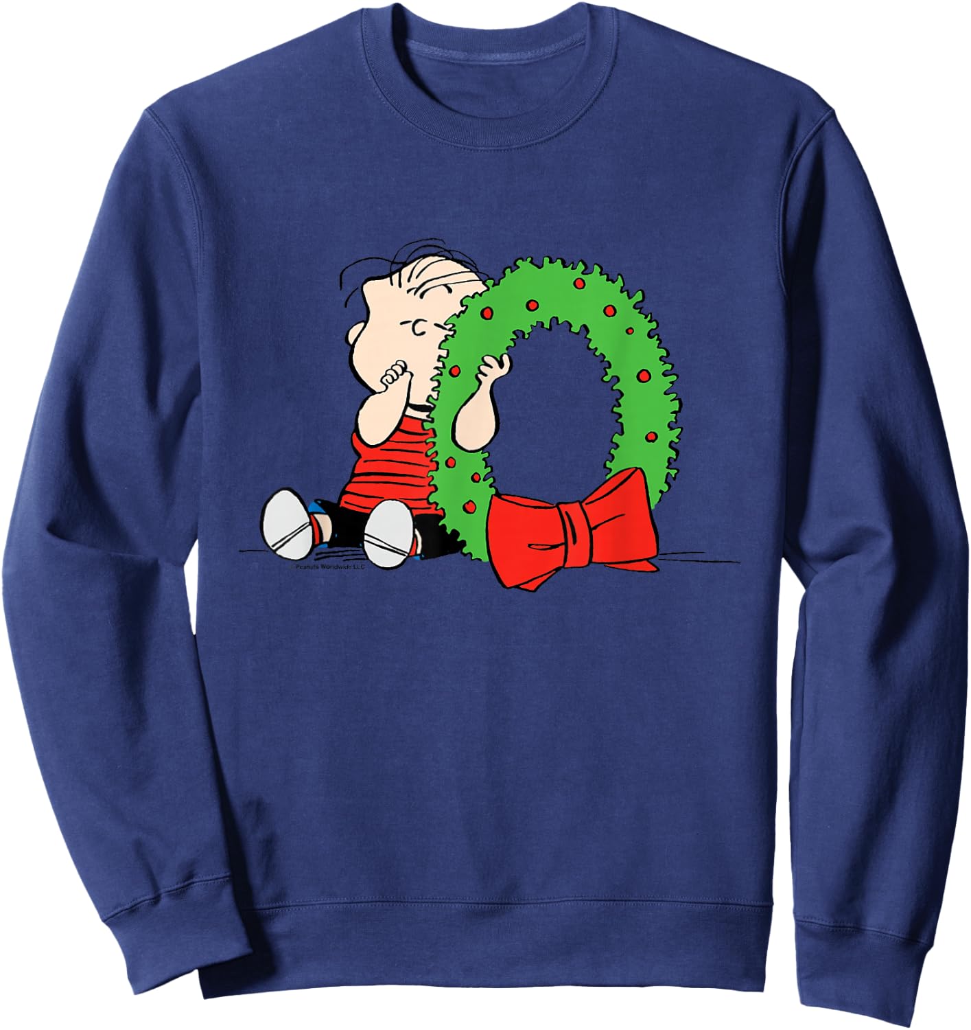 Peanuts Linus Christmas Wreath Sweatshirt - Sweatshirt | Navy