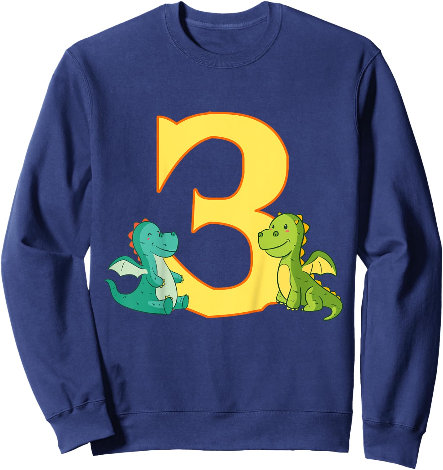 Kids 3rd Birthday Dragon Shirt 3 Years Boys Dragon Gift Sweatshirt - Sweatshirt | Navy