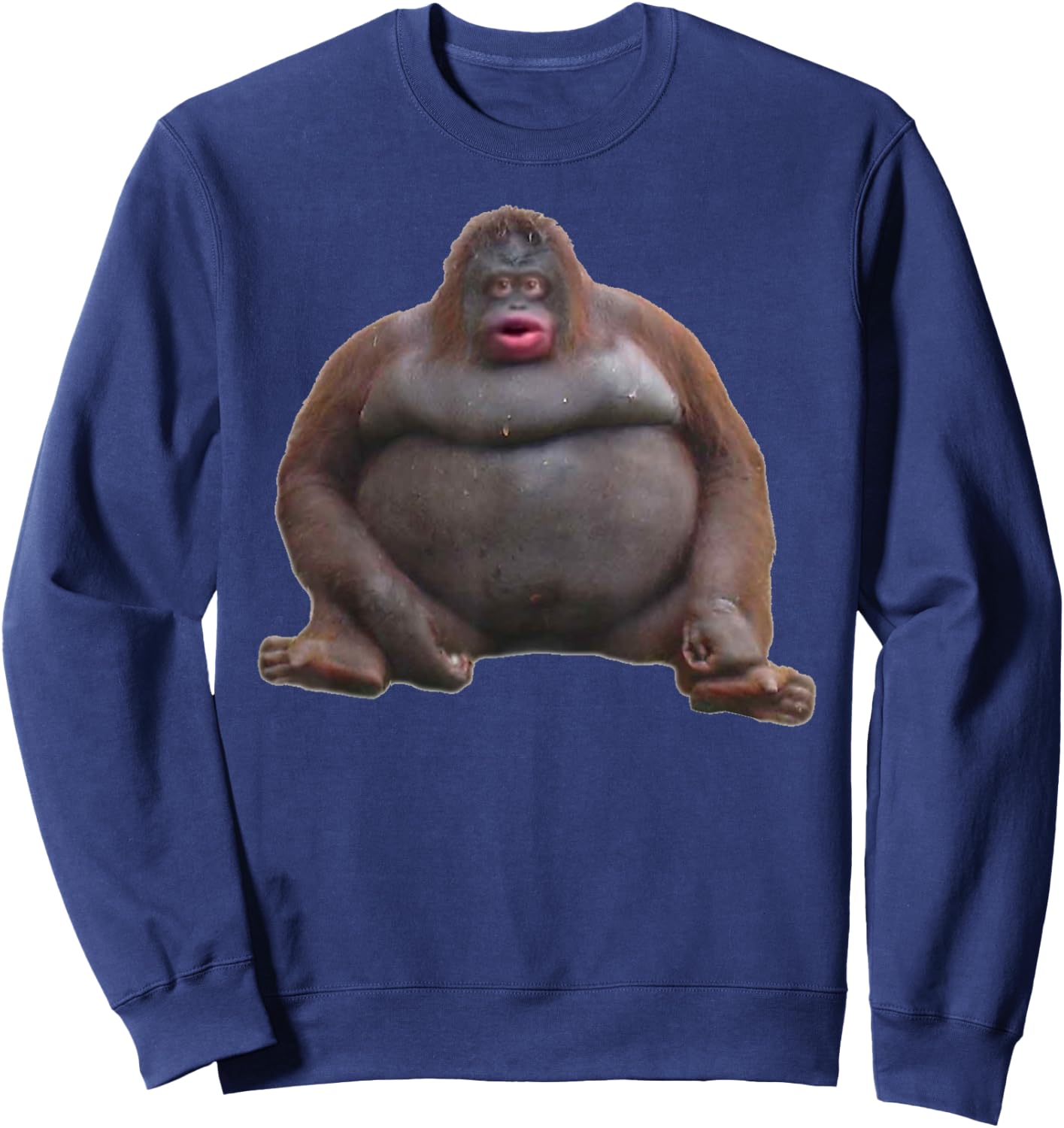 Uh Oh Stinky Poop Dank Memes Le Monke Orangutan Sweatshirt - Sweatshirt | Navy