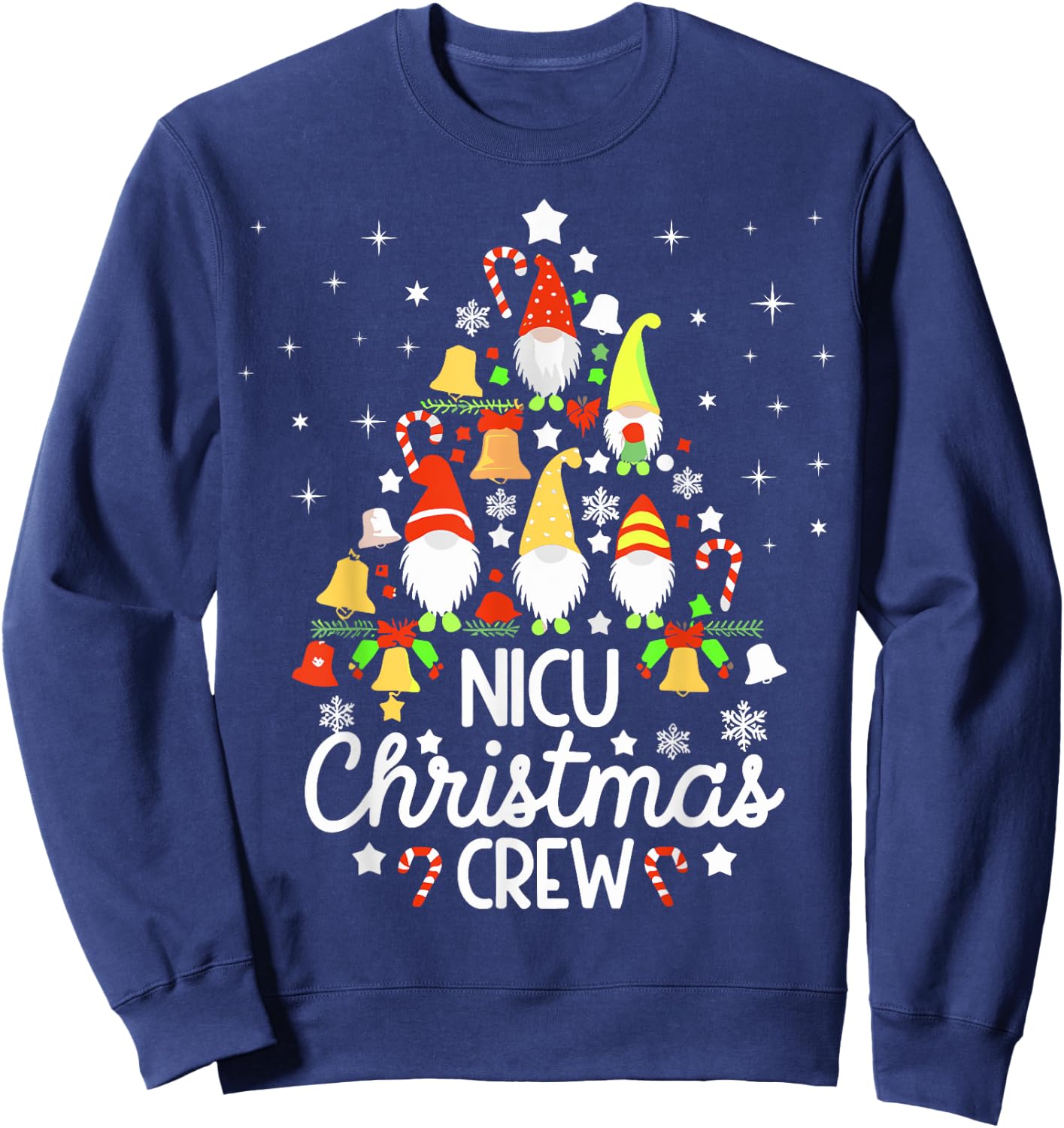 Neonatal Intensive Care Unit Xmas Nicu Nurse Christmas Crew Sweatshirt - Sweatshirt | Navy