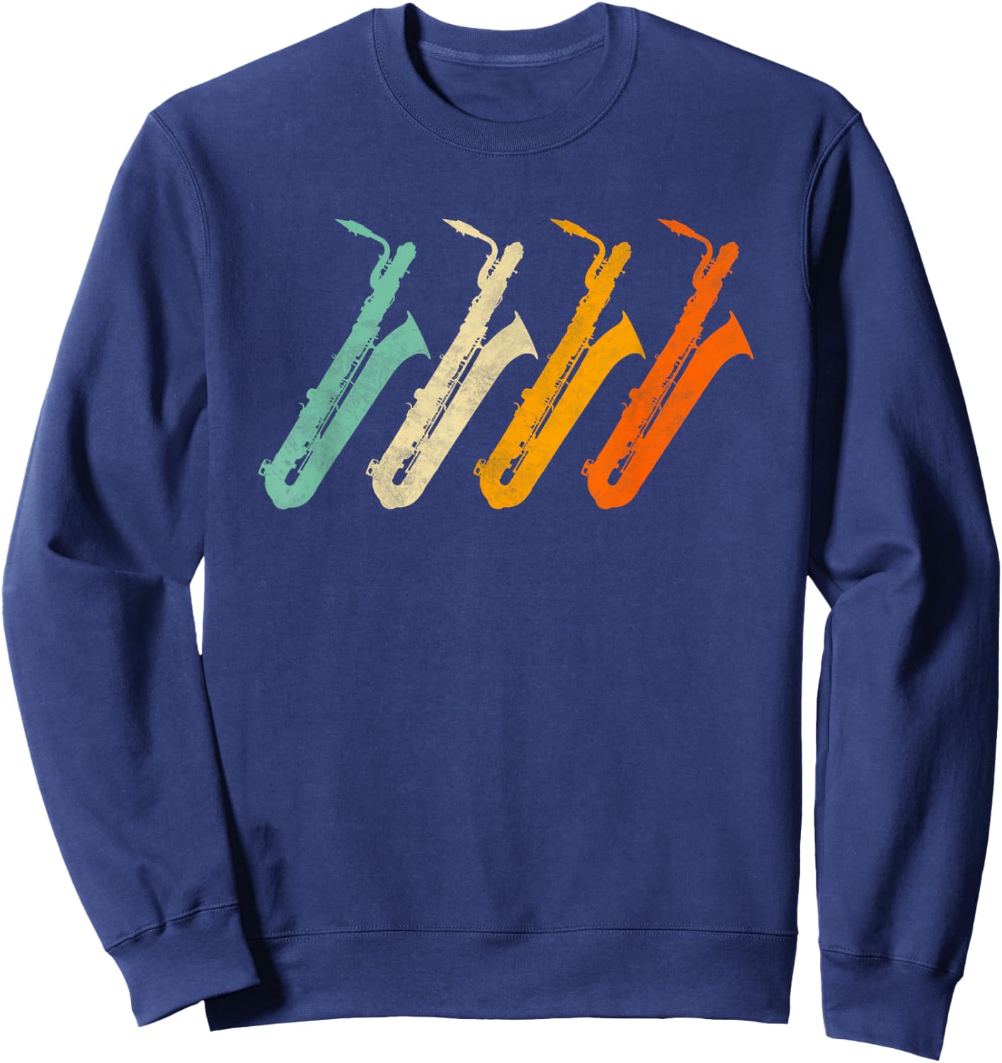 Retro Baritone Saxophone Shirt for Bari Saxophonist Sweatshirt - Sweatshirt | Navy