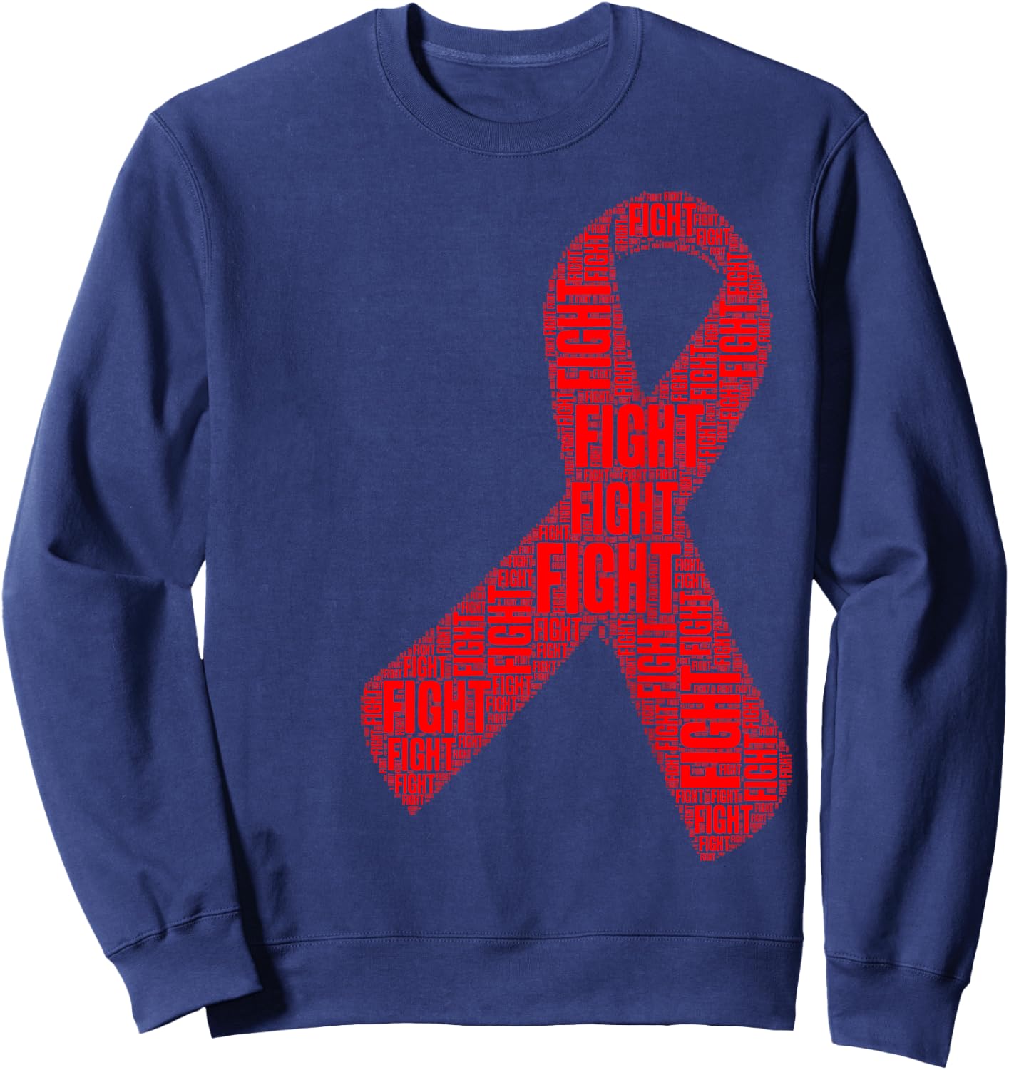 Red Ribbon Fight HIV AIDS Awareness Sweatshirt - Sweatshirt | Navy