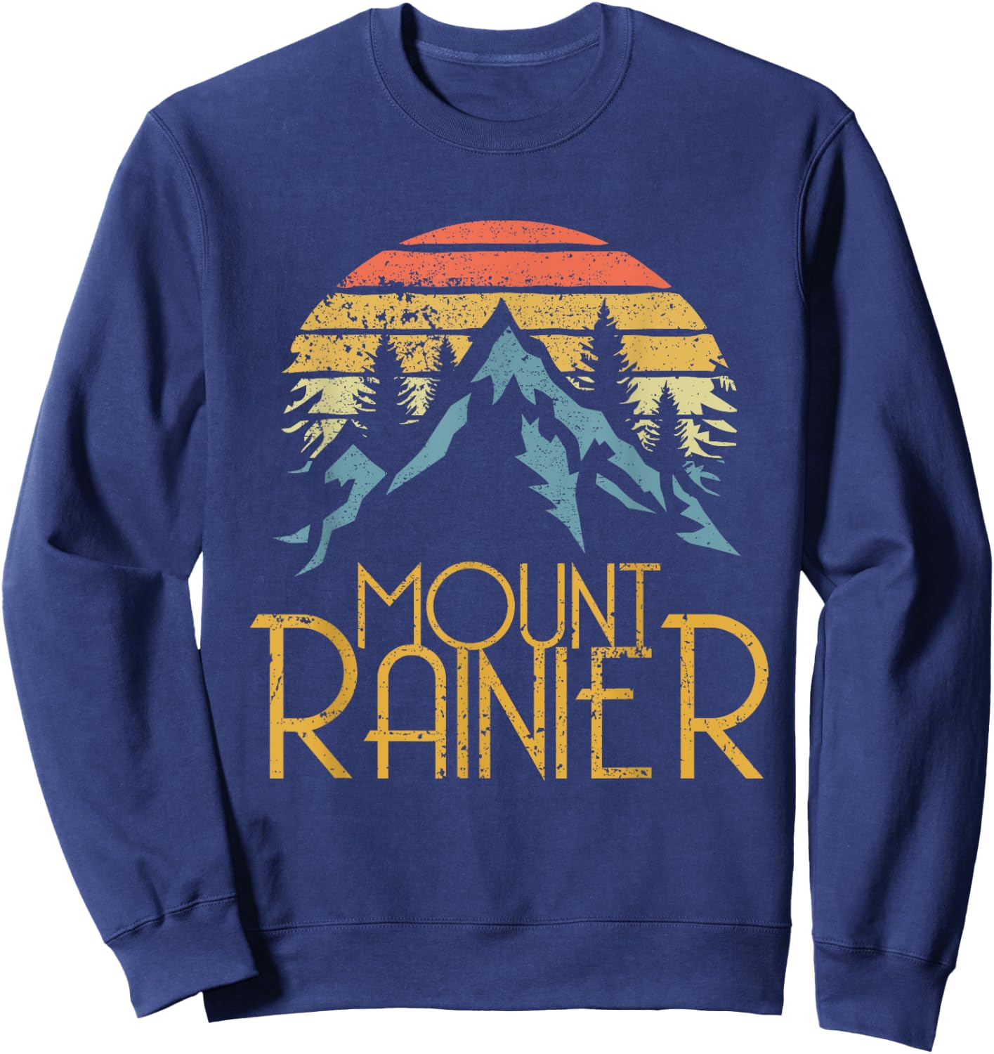 Vintage Retro Mount Rainier National Park WA Mountains Shirt Sweatshirt - Sweatshirt | Navy