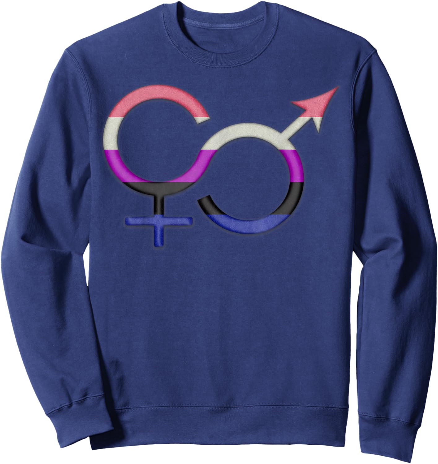 Gender Fluid Symbol in Pride Flag Colors Sweatshirt - Sweatshirt | Navy