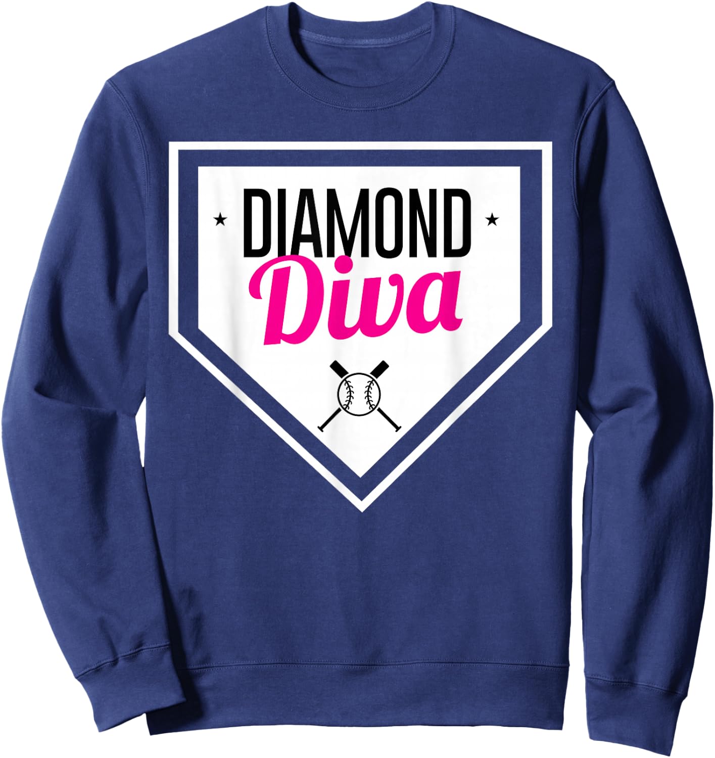 Diamond Diva Softball Sports Baseball Team MVP Sweatshirt - Sweatshirt | Navy