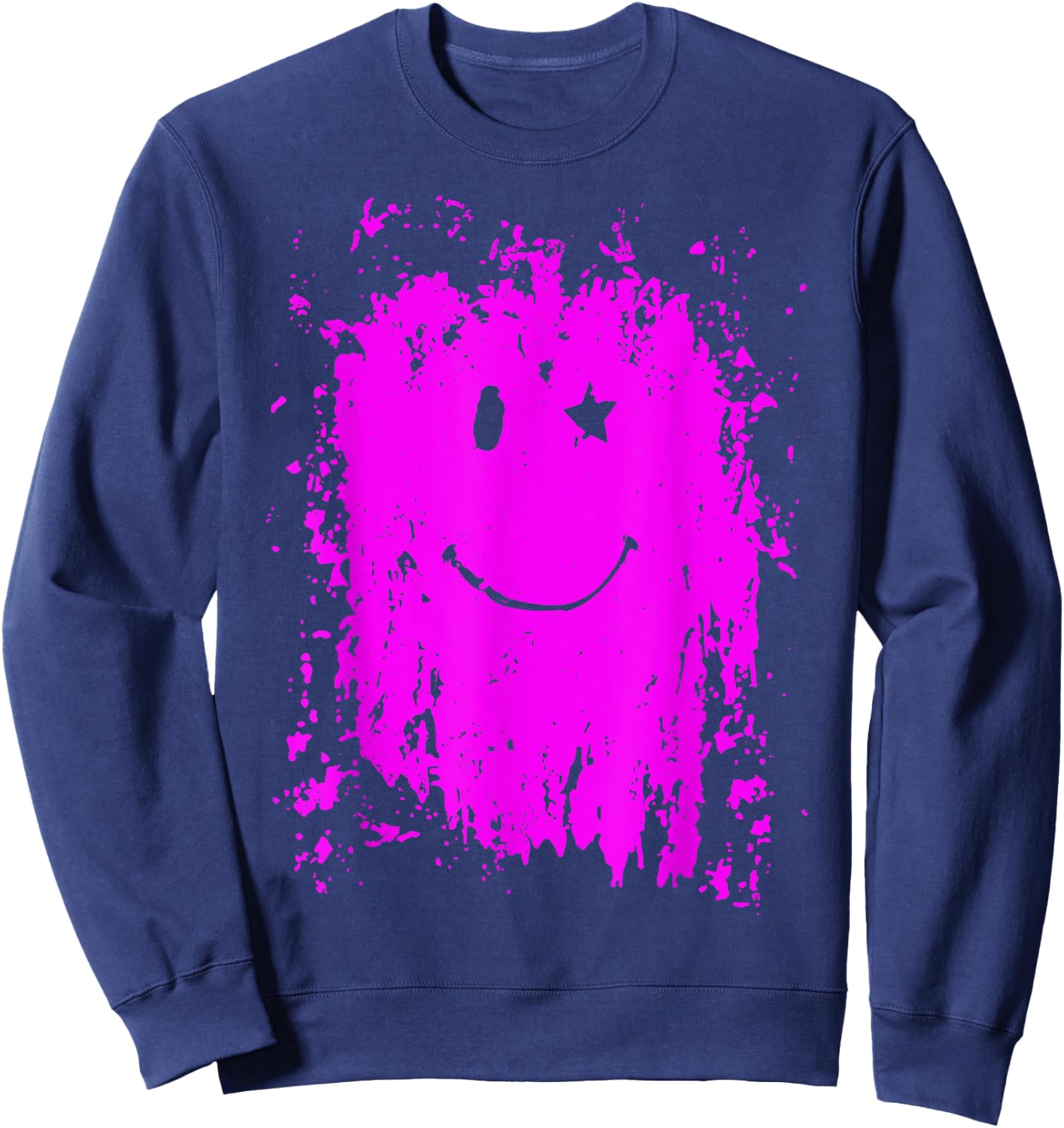 Funny Mud Splatter Face Cool Marathon and Mud Run Sweatshirt - Sweatshirt | Navy
