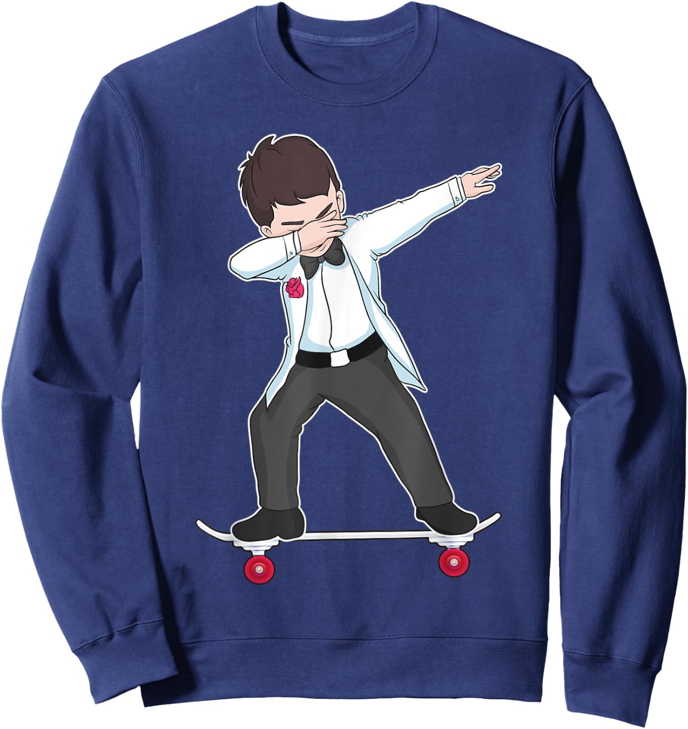 Skateboarding Wedding Groom on Skateboard Gift Skater Sweatshirt - Sweatshirt | Navy