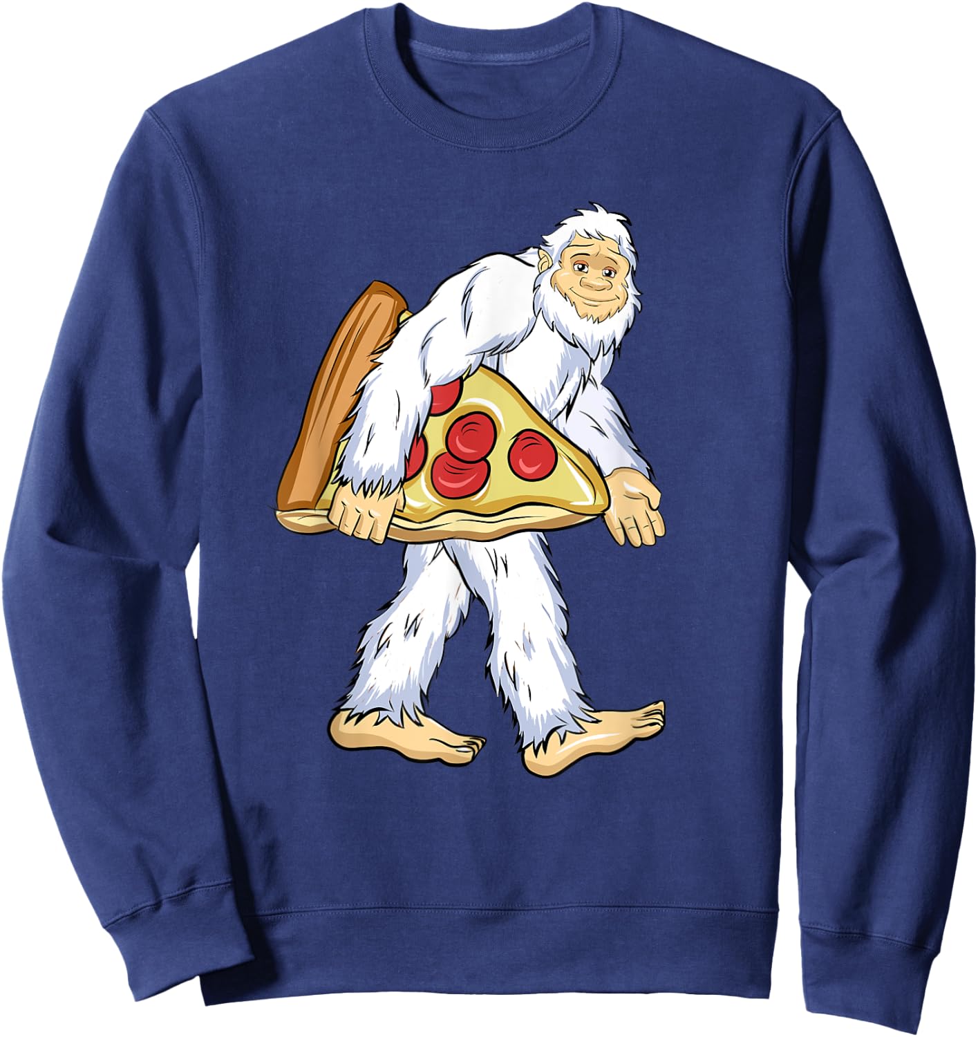 Yeti I Believe Lover Funny Monster Ape Man Pizza Snowman Sweatshirt - Sweatshirt | Navy