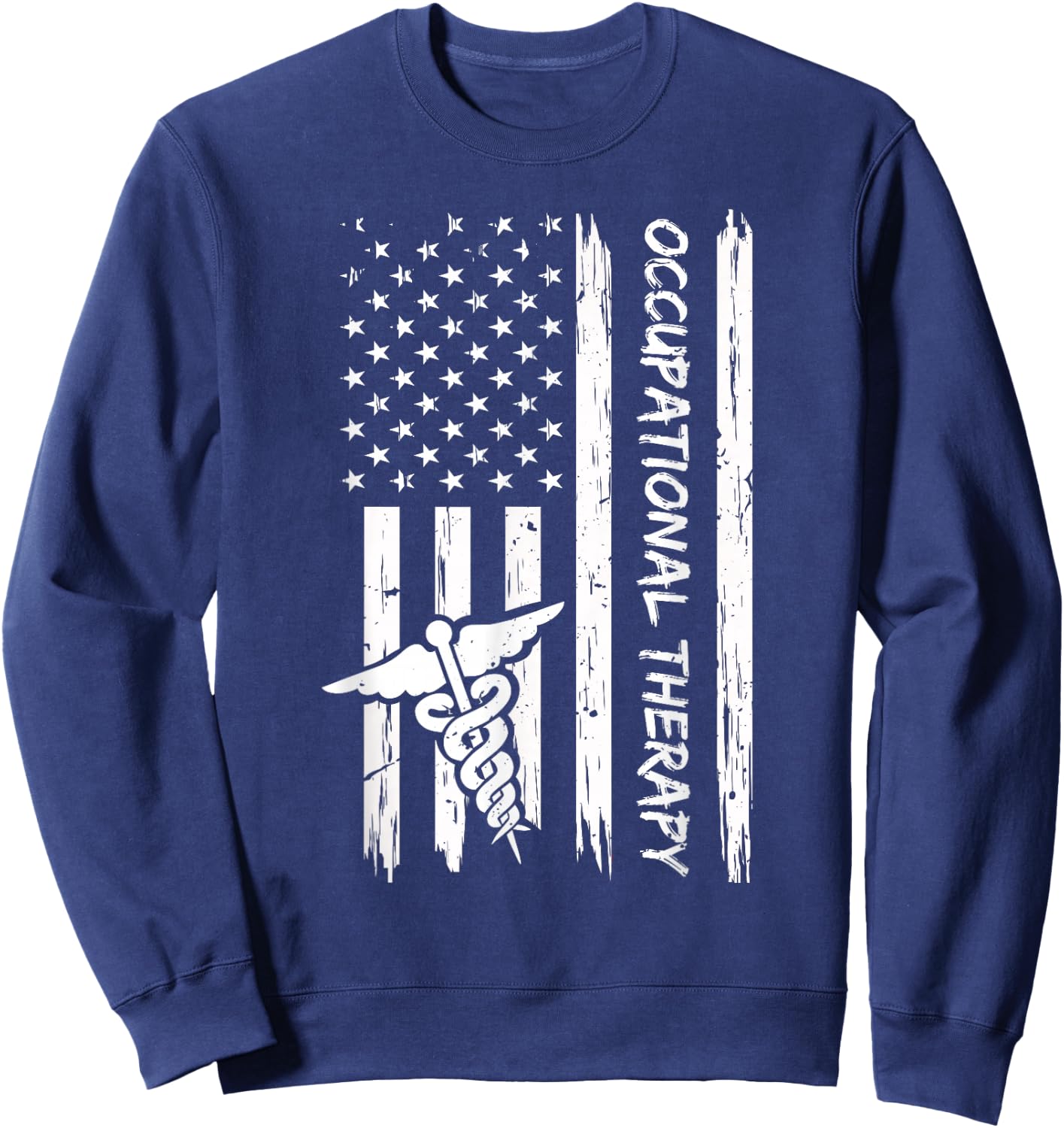Occupational Therapy American Flag Shirt OTA Gift Ideas Sweatshirt - Sweatshirt | Navy
